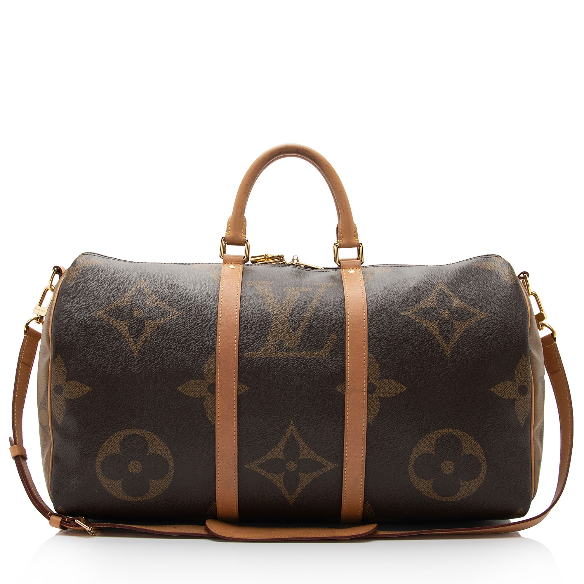 Louis Vuitton Giant Monogram Canvas Keepall Bandouliere 50 Duffle Bag (SHF-z5NZEC)