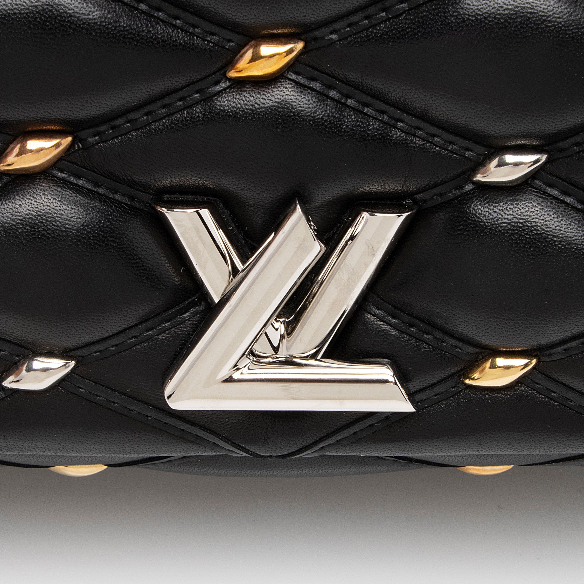 Louis Vuitton Lambskin Studded GO-14 PM Shoulder Bag (SHF-qLBOWs)