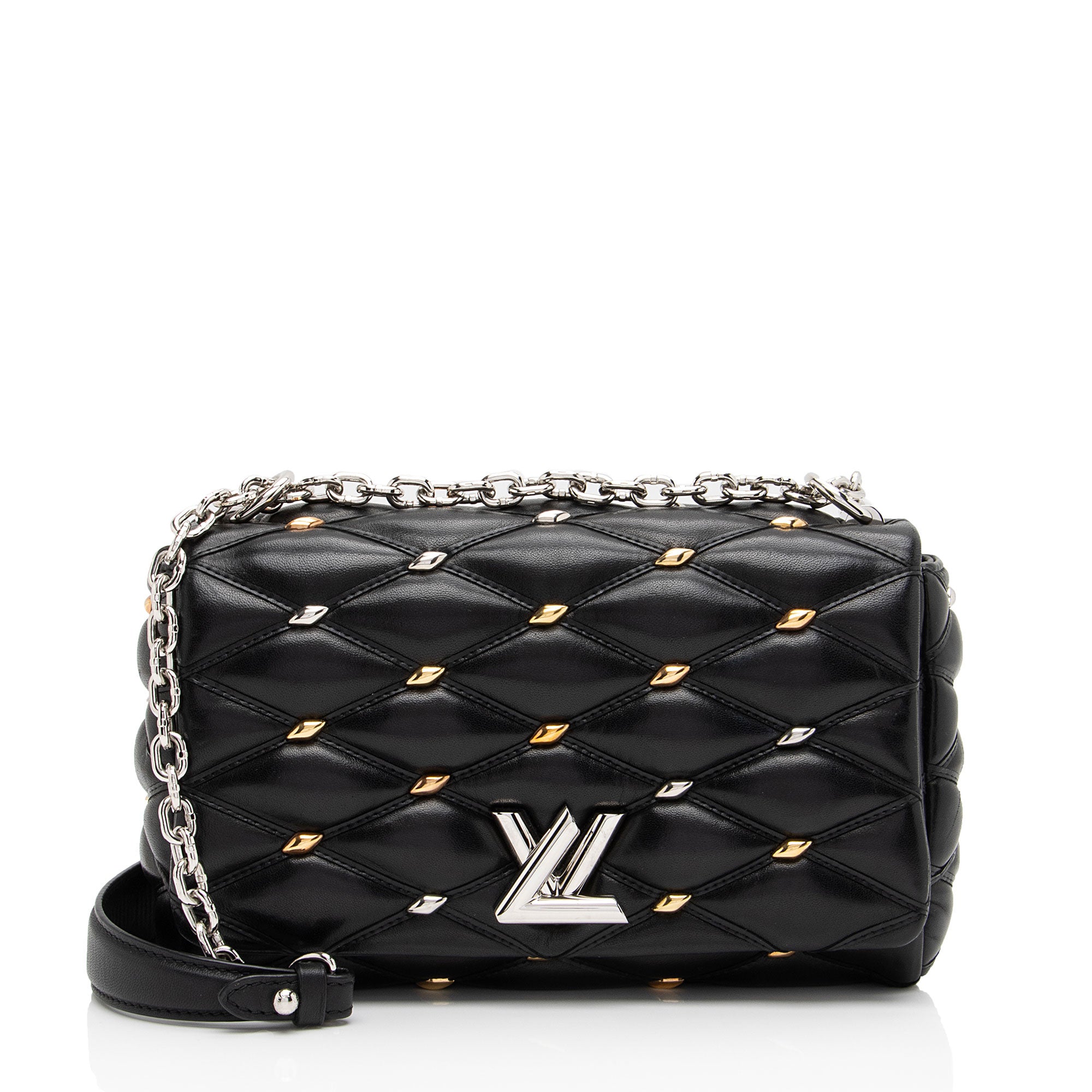 Louis Vuitton Lambskin Studded GO-14 PM Shoulder Bag (SHF-qLBOWs)