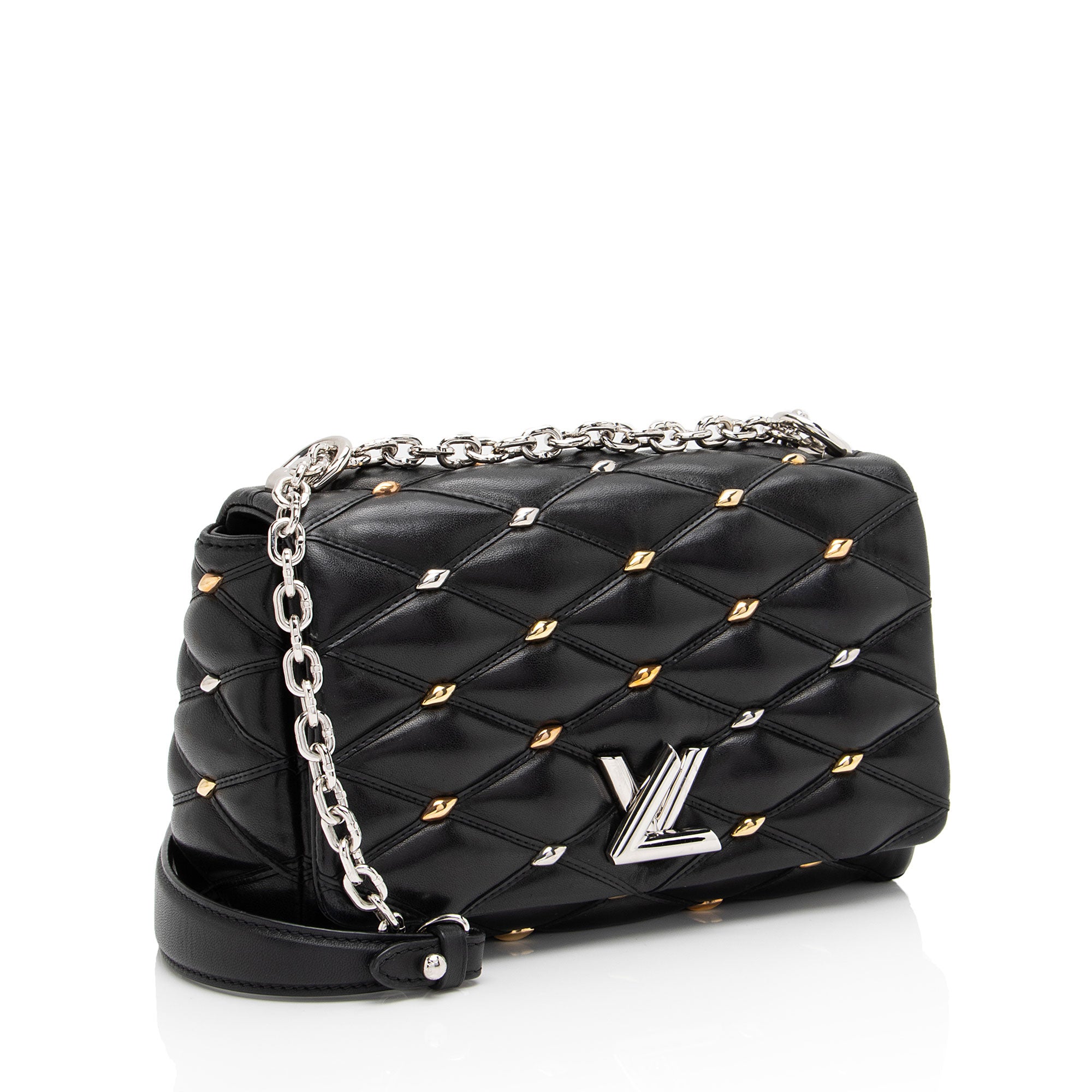 Louis Vuitton Lambskin Studded GO-14 PM Shoulder Bag (SHF-qLBOWs)