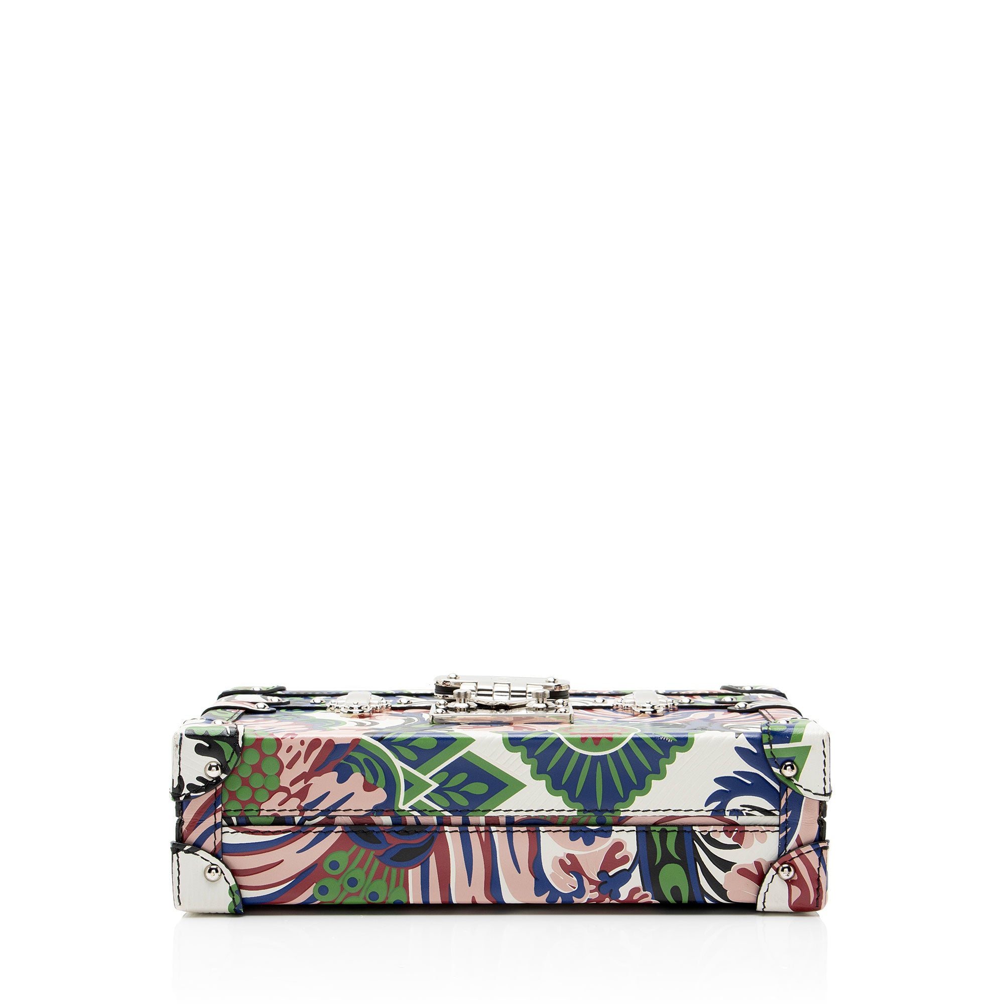 Louis Vuitton Leather Floral Petite Malle Bag