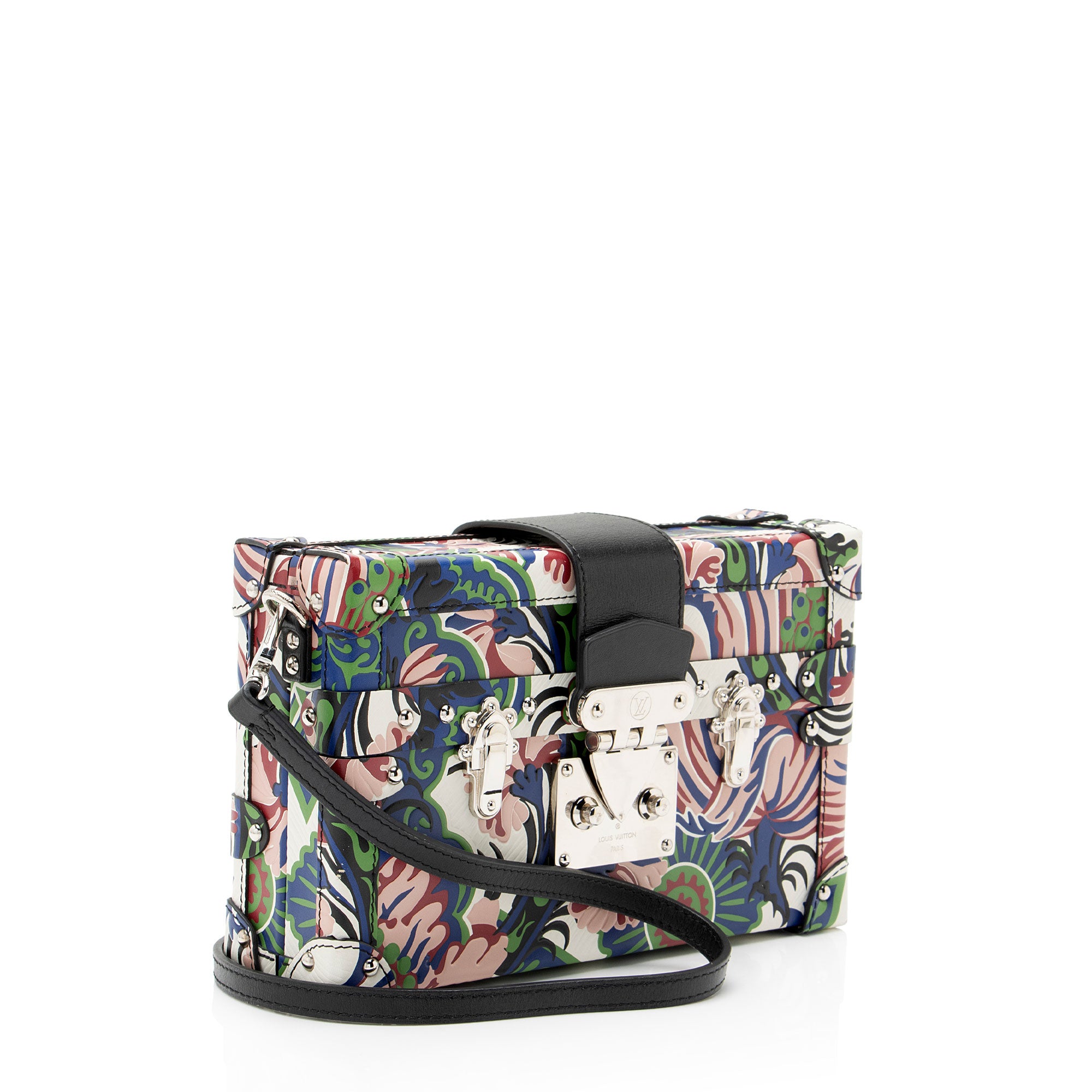 Louis Vuitton Leather Floral Petite Malle Bag