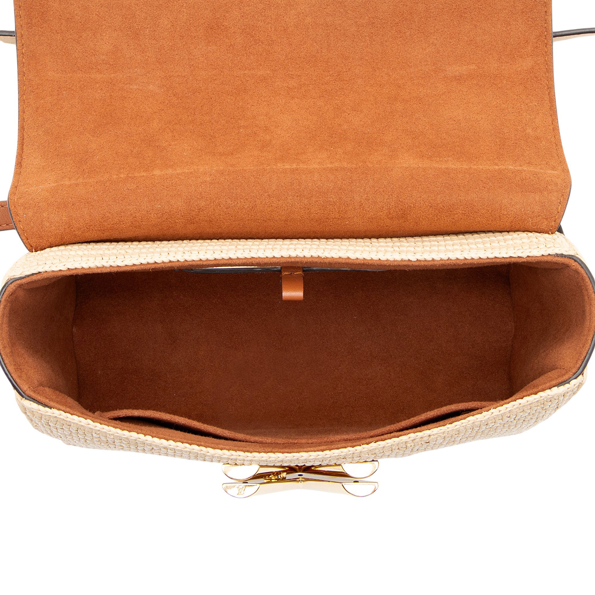 Louis Vuitton Leather Raffia Twist MM Shoulder bag