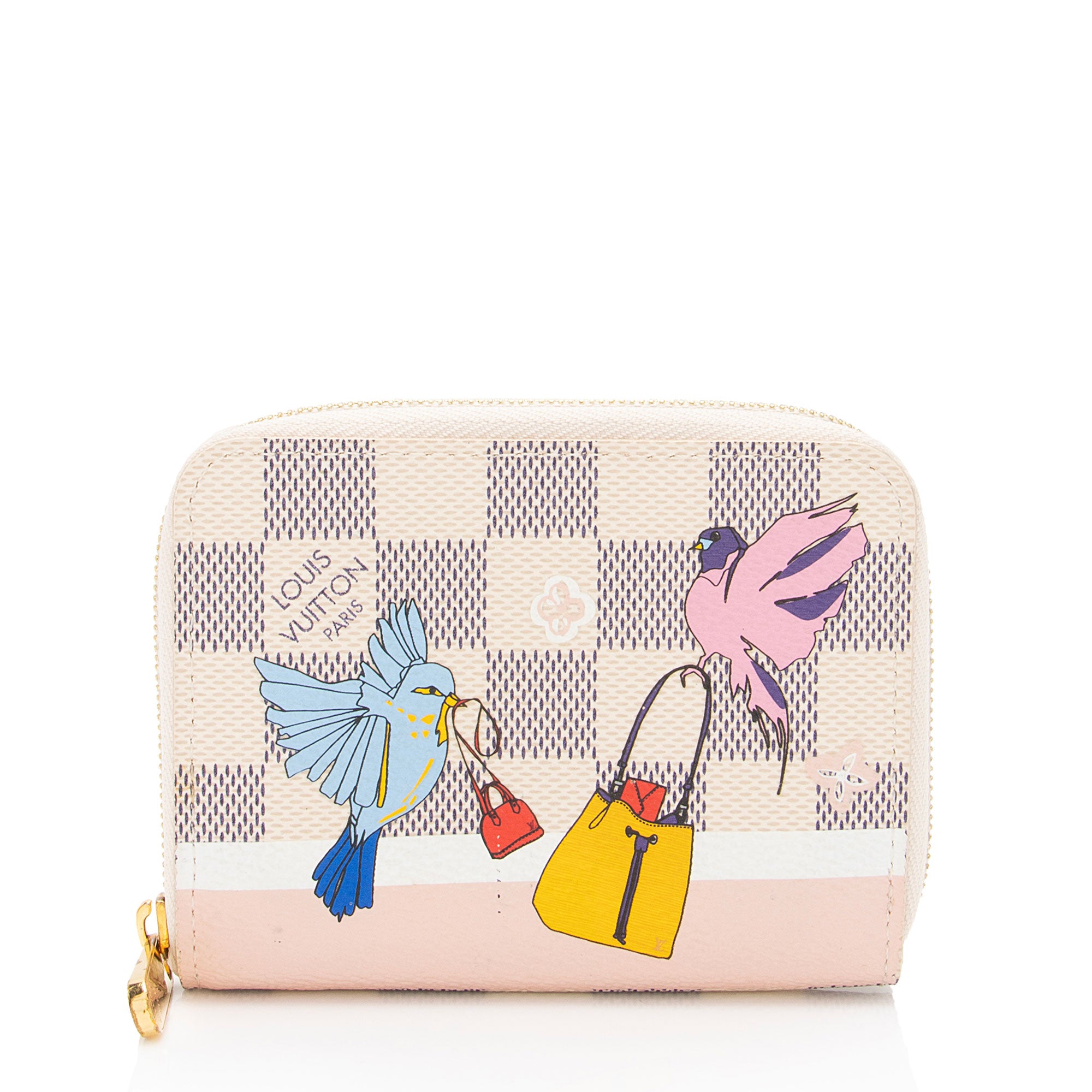Louis Vuitton Limited Edition Damier Azur Animation Bird Zippy Coin Wa