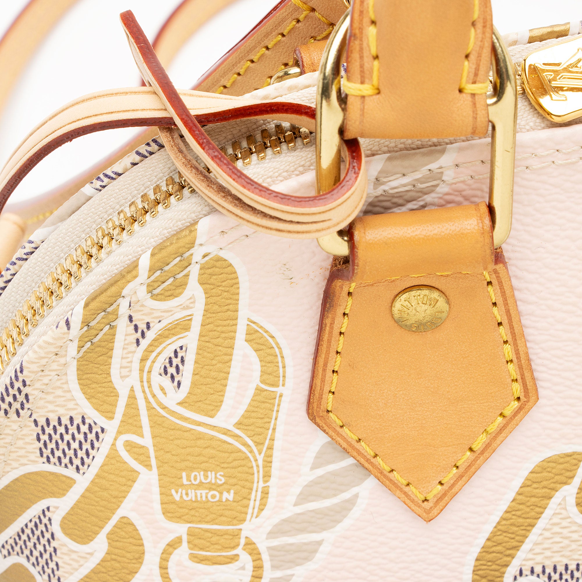 Louis Vuitton Limited Edition Damier Azur Nautical Alma BB Satchel