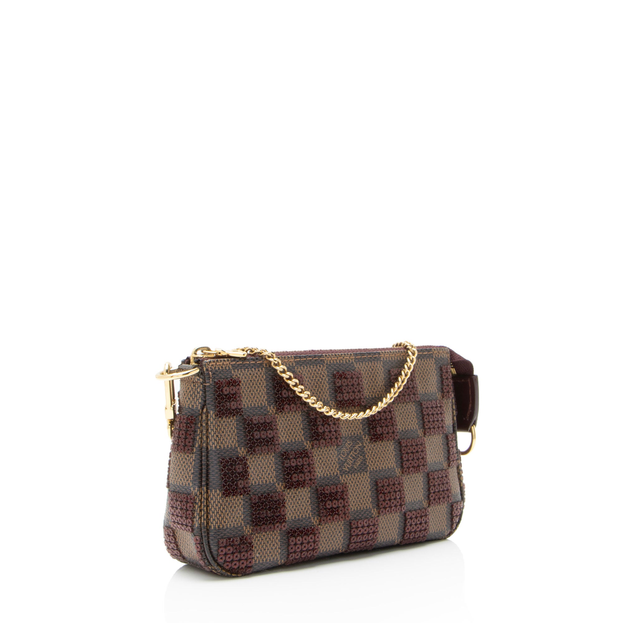 Louis Vuitton Limited Edition Damier Ebene Paillettes Mini Accessoires Pochette