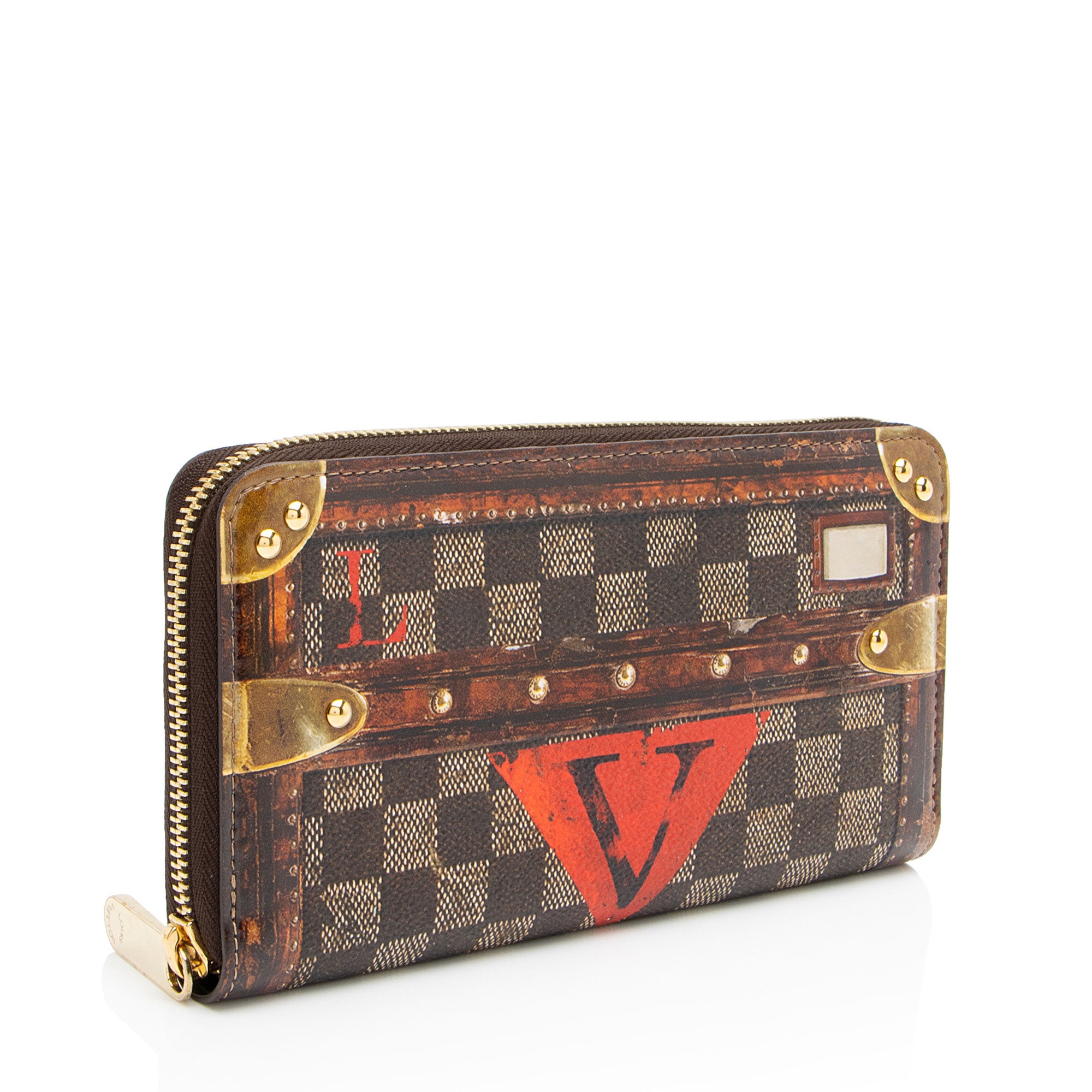 Louis Vuitton Limited Edition Damier Ebene Time Trunk Zippy Wallet
