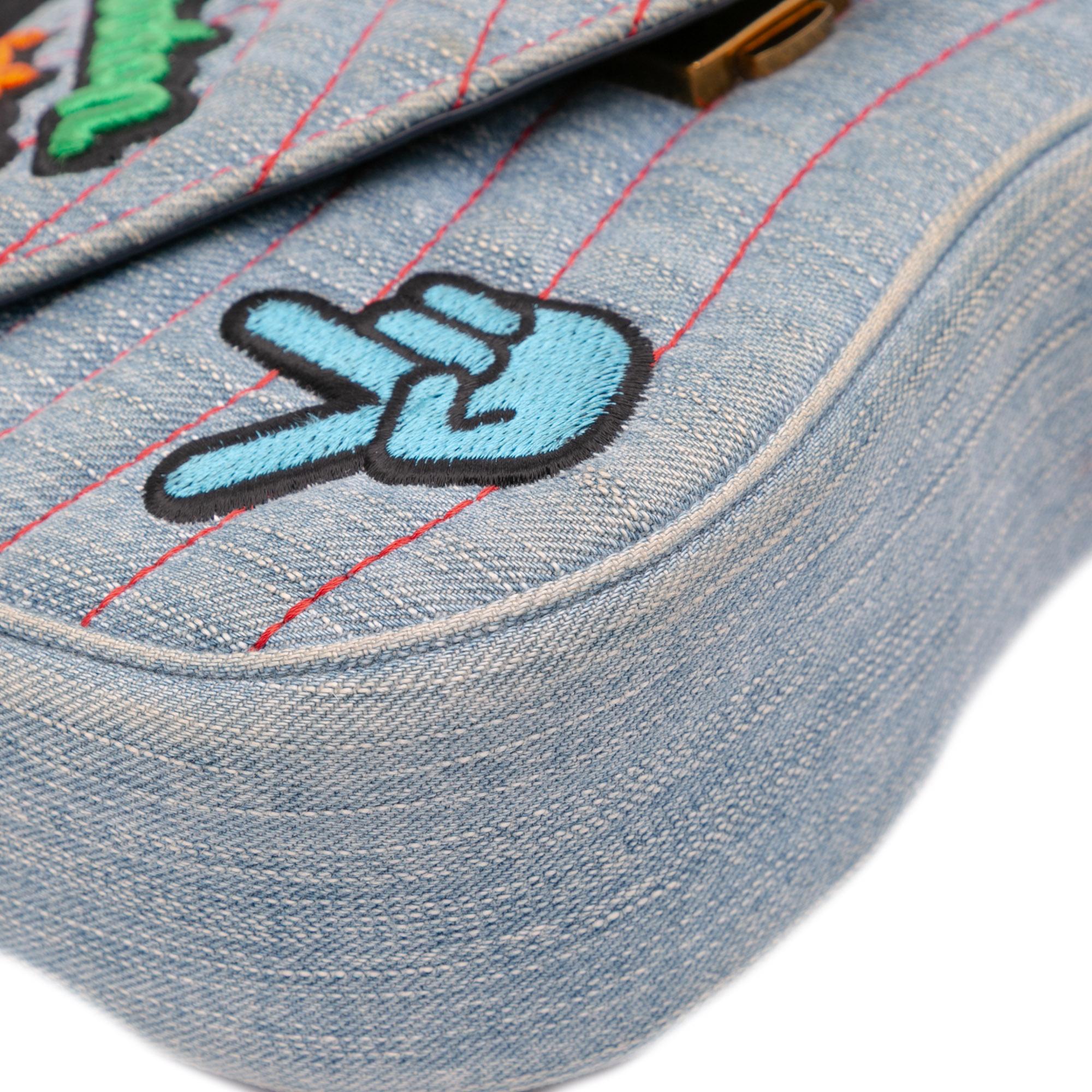Louis Vuitton Limited Edition Denim Patches New Wave Chain MM