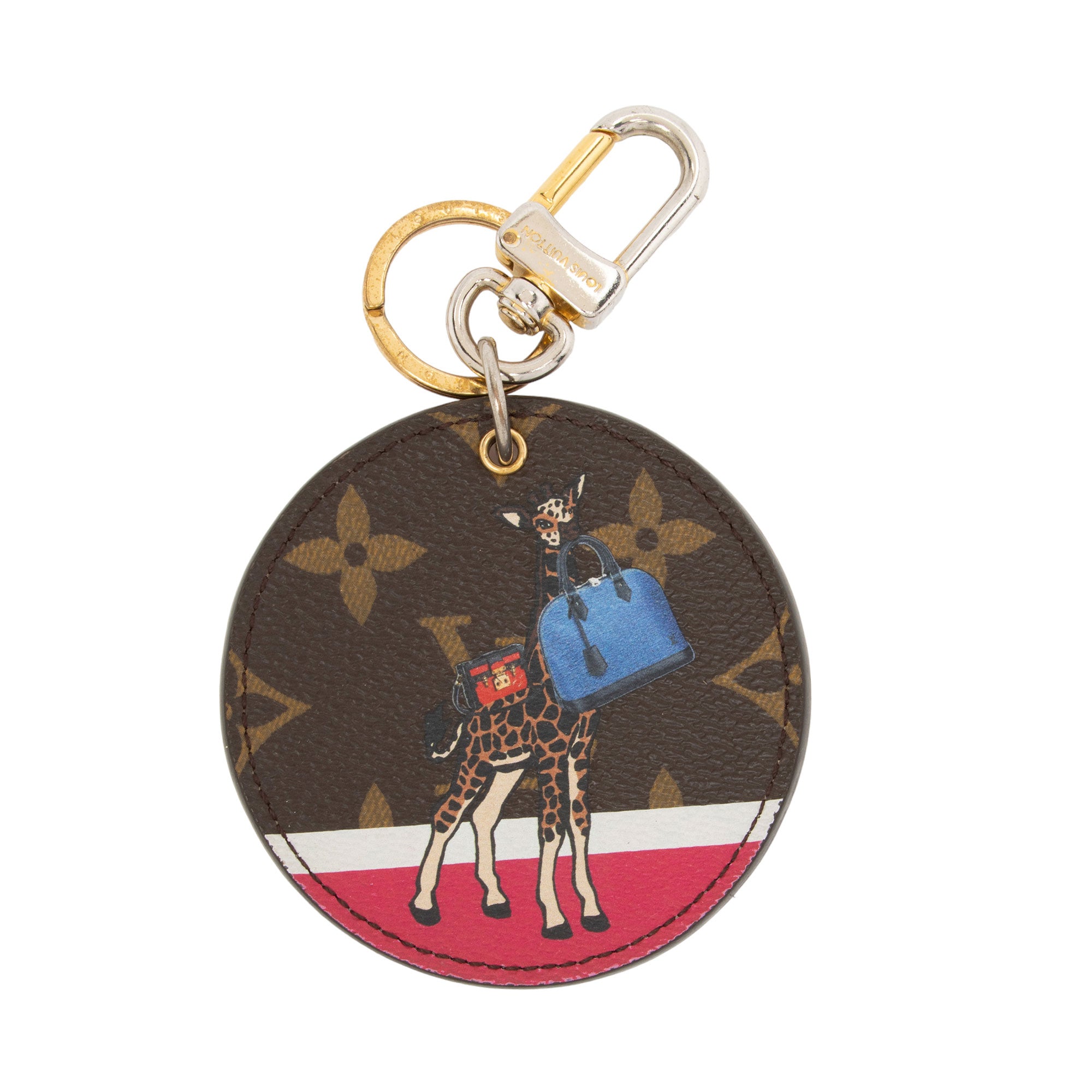 Louis Vuitton Limited Edition Monogram Canvas Animation Giraffe Bag Charm (SHF-6k3oux)