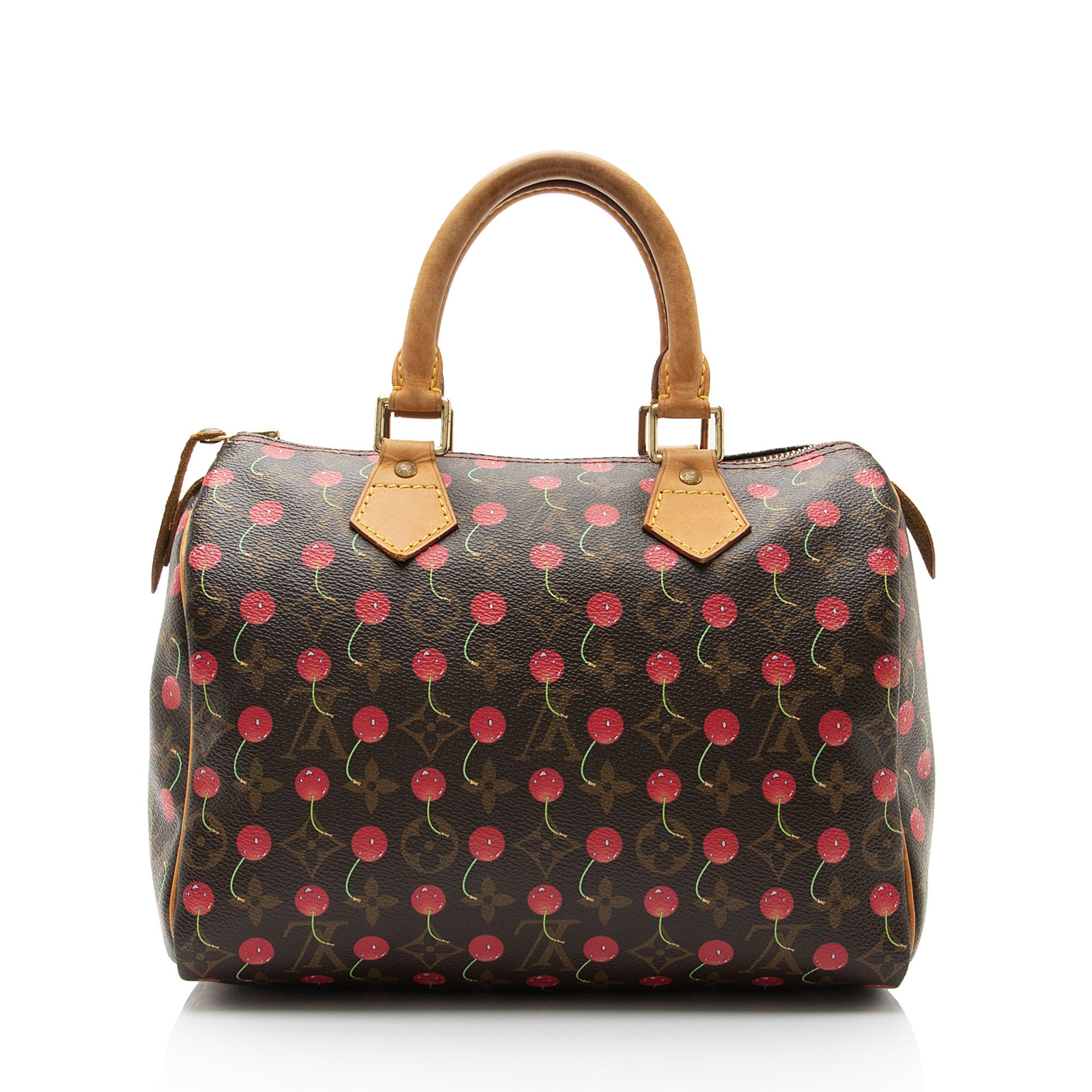 Louis Vuitton Limited Edition Monogram Canvas Cerises Speedy 25 Satchel (SHF-CSMshZ)