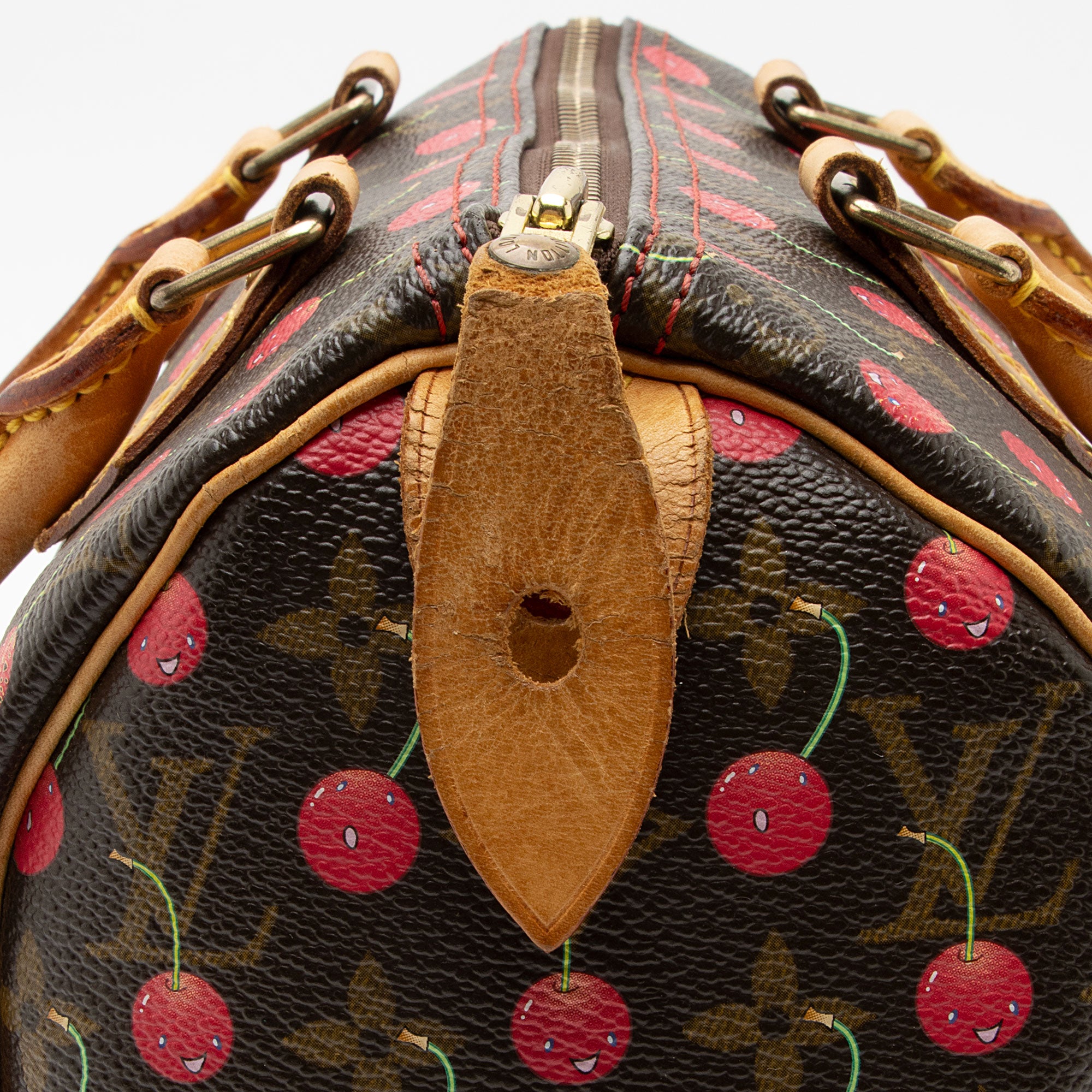 Louis Vuitton Limited Edition Monogram Canvas Cerises Speedy 25 Satchel (SHF-CSMshZ)