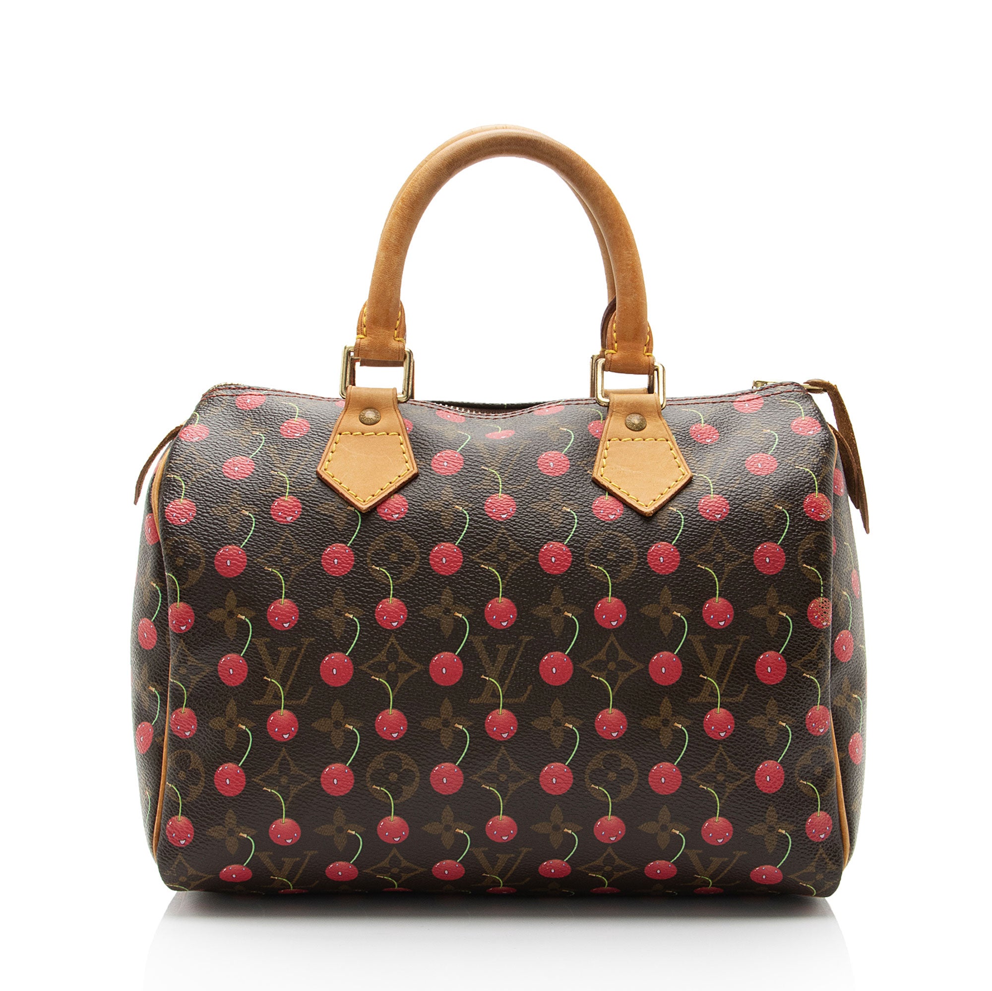Louis Vuitton Limited Edition Monogram Canvas Cerises Speedy 25 Satchel (SHF-CSMshZ)