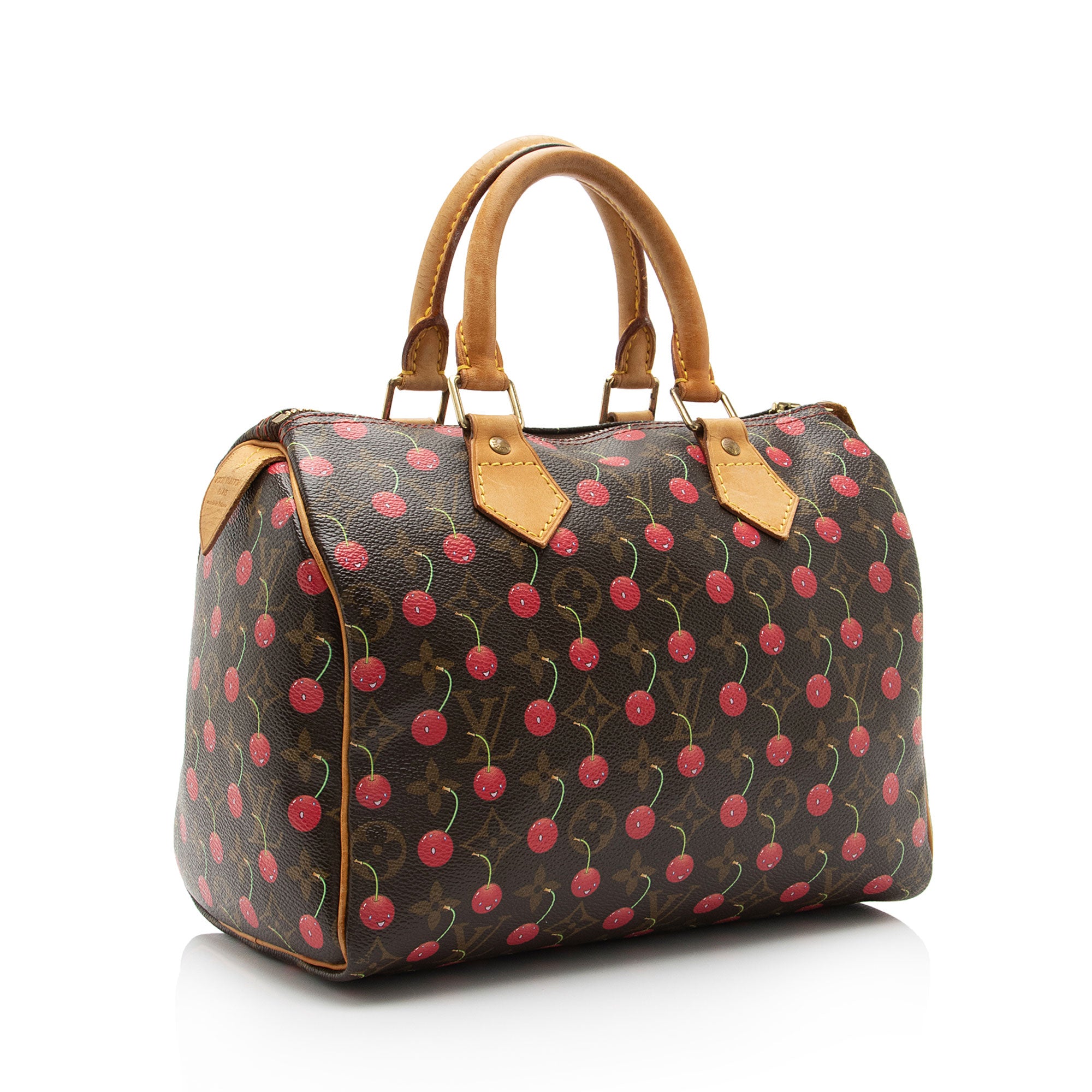 Louis Vuitton Limited Edition Monogram Canvas Cerises Speedy 25 Satchel (SHF-CSMshZ)