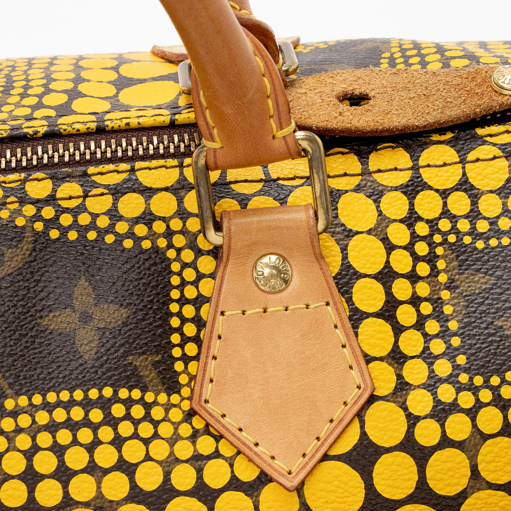 Louis Vuitton Limited Edition Monogram Canvas Kusama Speedy 30 Satchel (SHF-22942)