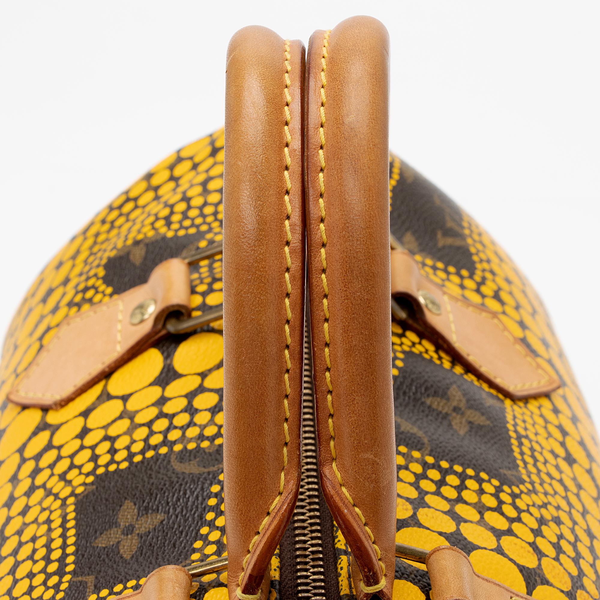 Louis Vuitton Limited Edition Monogram Canvas Kusama Speedy 30 Satchel (SHF-22942)