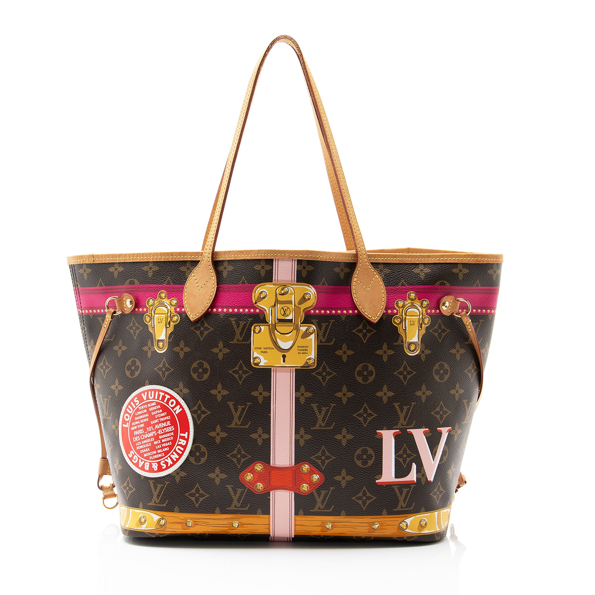 Louis Vuitton Limited Edition Monogram Canvas Summer Trunk Neverfull MM Tote
