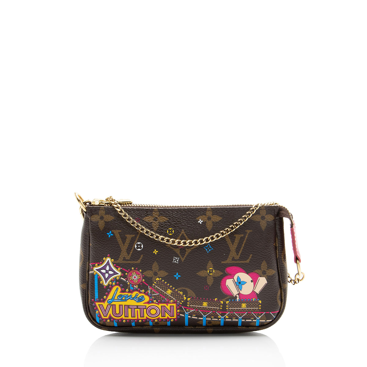 Louis Vuitton Limited Edition Monogram Canvas Vivienne Roller Coaster Mini Pochette