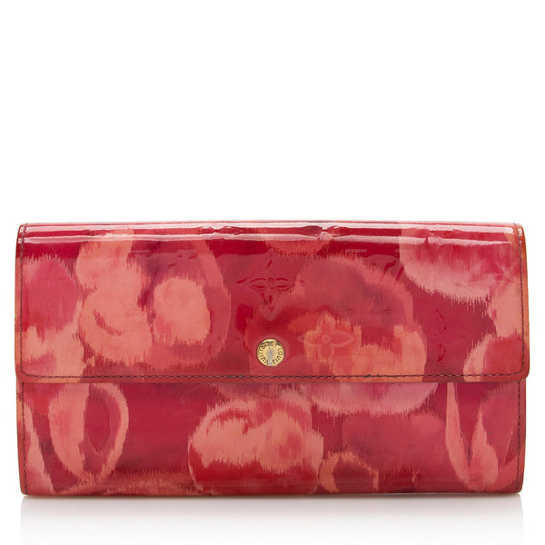 Louis Vuitton, Bags, Louis Vuitton Pink Zippy Wallet Monogram Vernis Ikat  Flower
