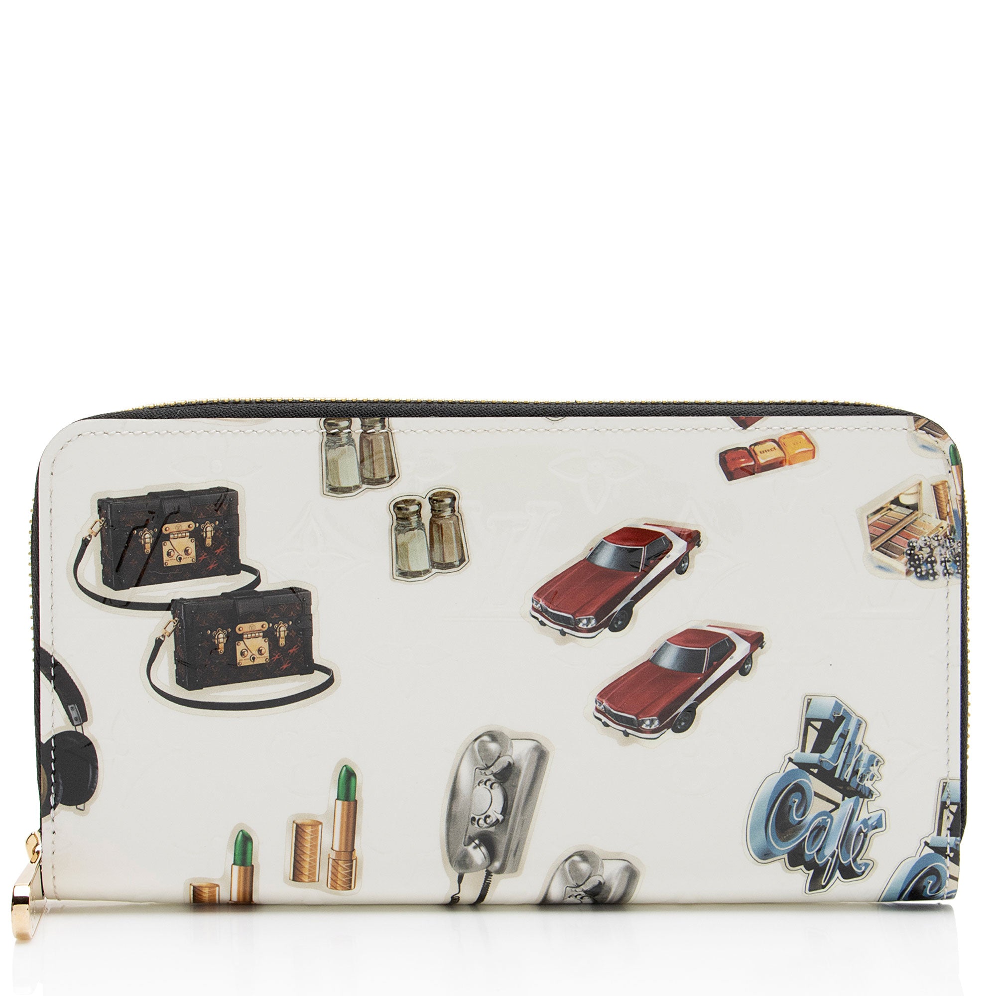 Louis Vuitton Limited Edition Monogram Vernis Stickers Zippy Wallet