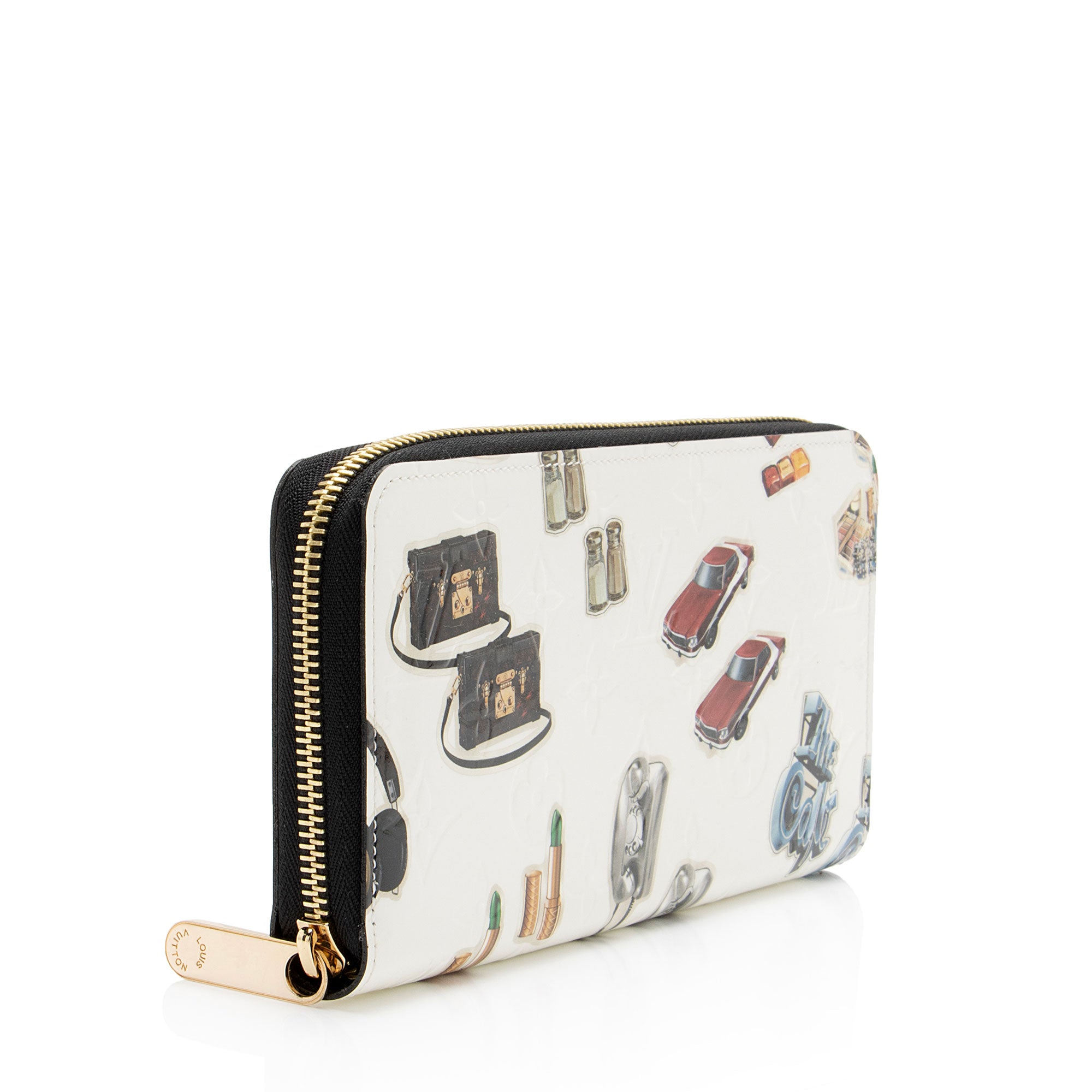 Louis Vuitton Limited Edition Monogram Vernis Stickers Zippy Wallet