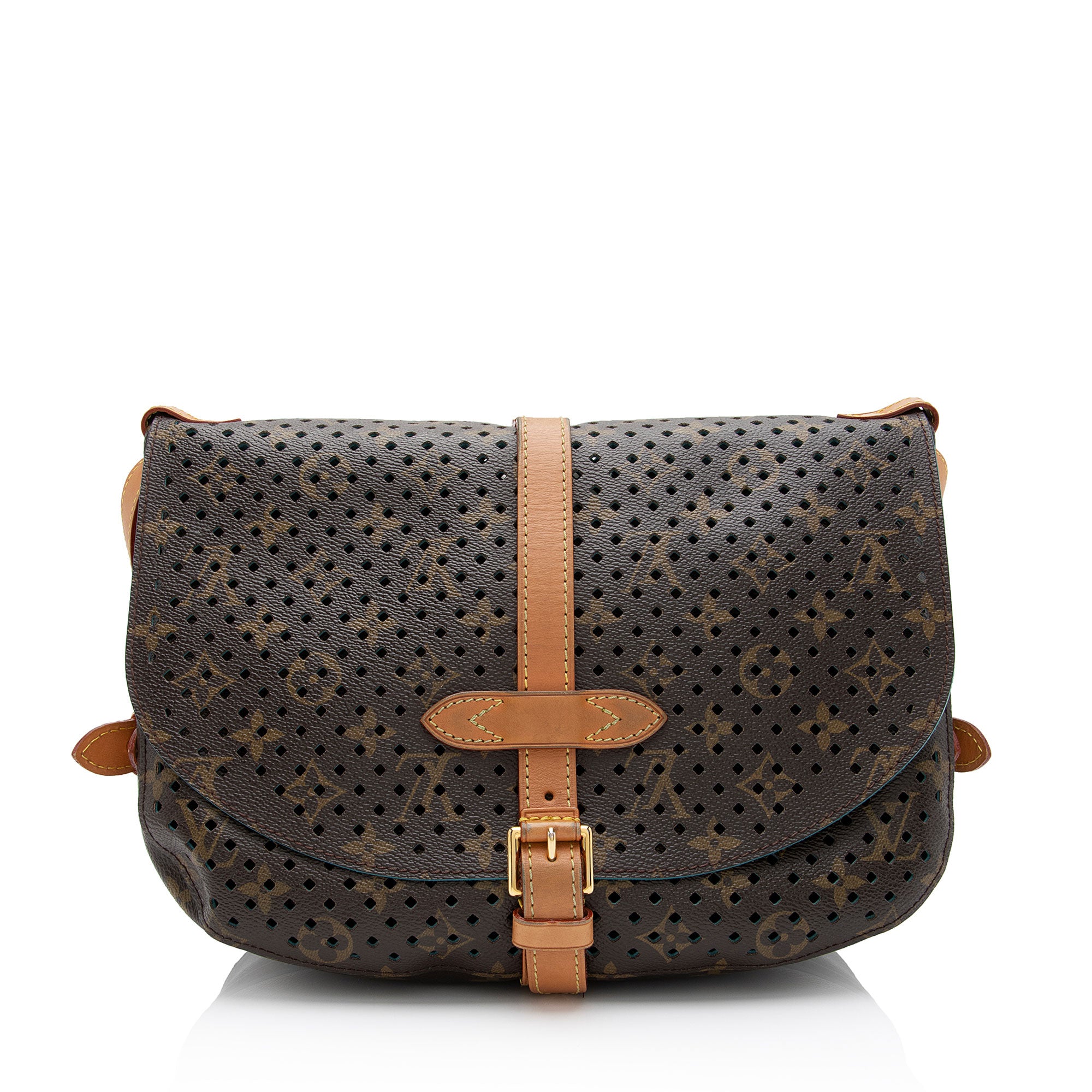 Louis Vuitton Limited Edition Perforated Monogram Canvas Saumur 30 Messenger Bag (SHF-TgFQYZ)