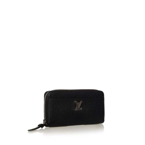 Louis Vuitton Zippy Lockme Wallet Leather Black