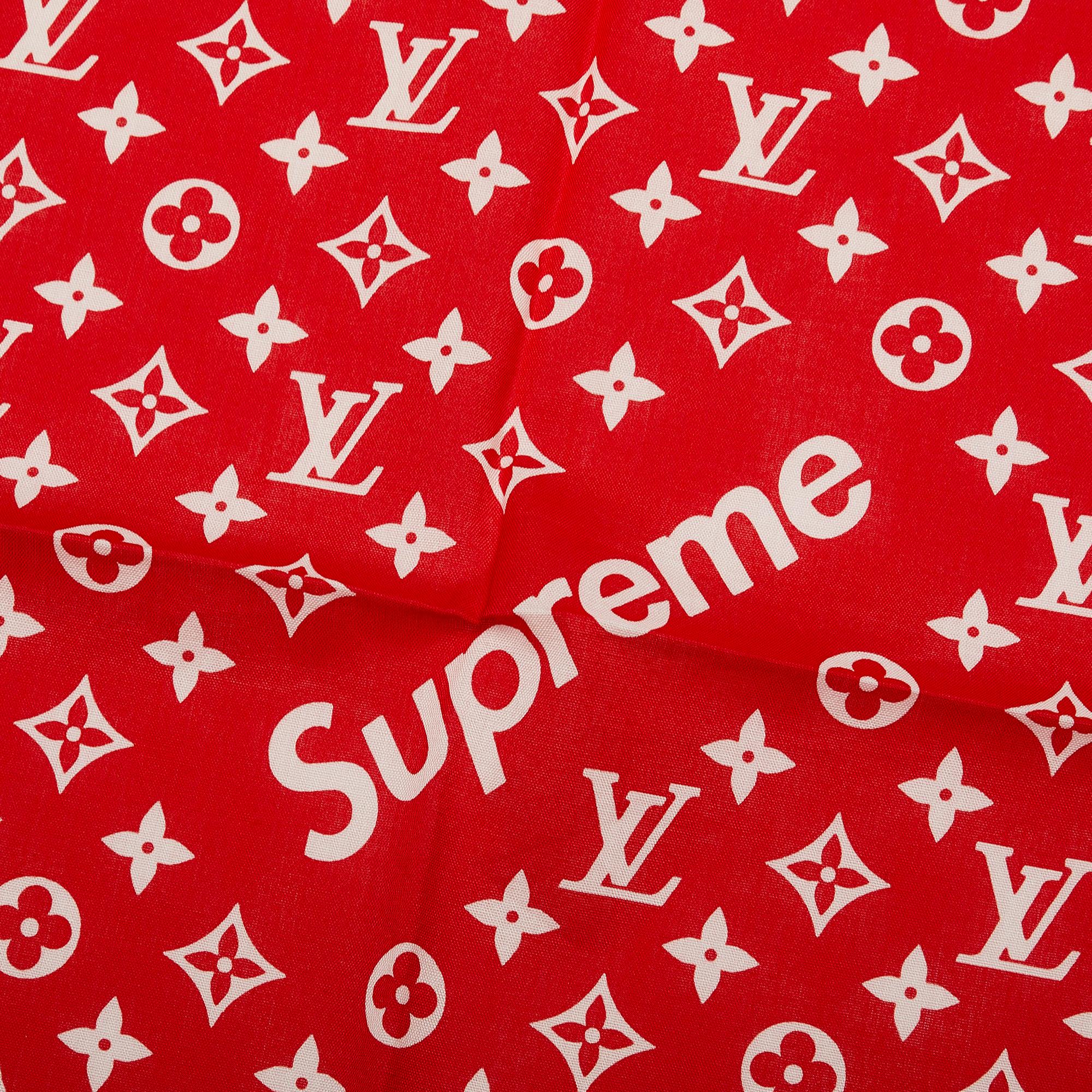 Louis Vuitton Louis Vuitton x Supreme Monogram Scarf (SHG-F7dBNR)