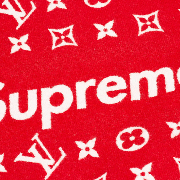 Louis Vuitton // X Supreme Red Monogram Wool Scarf – VSP Consignment