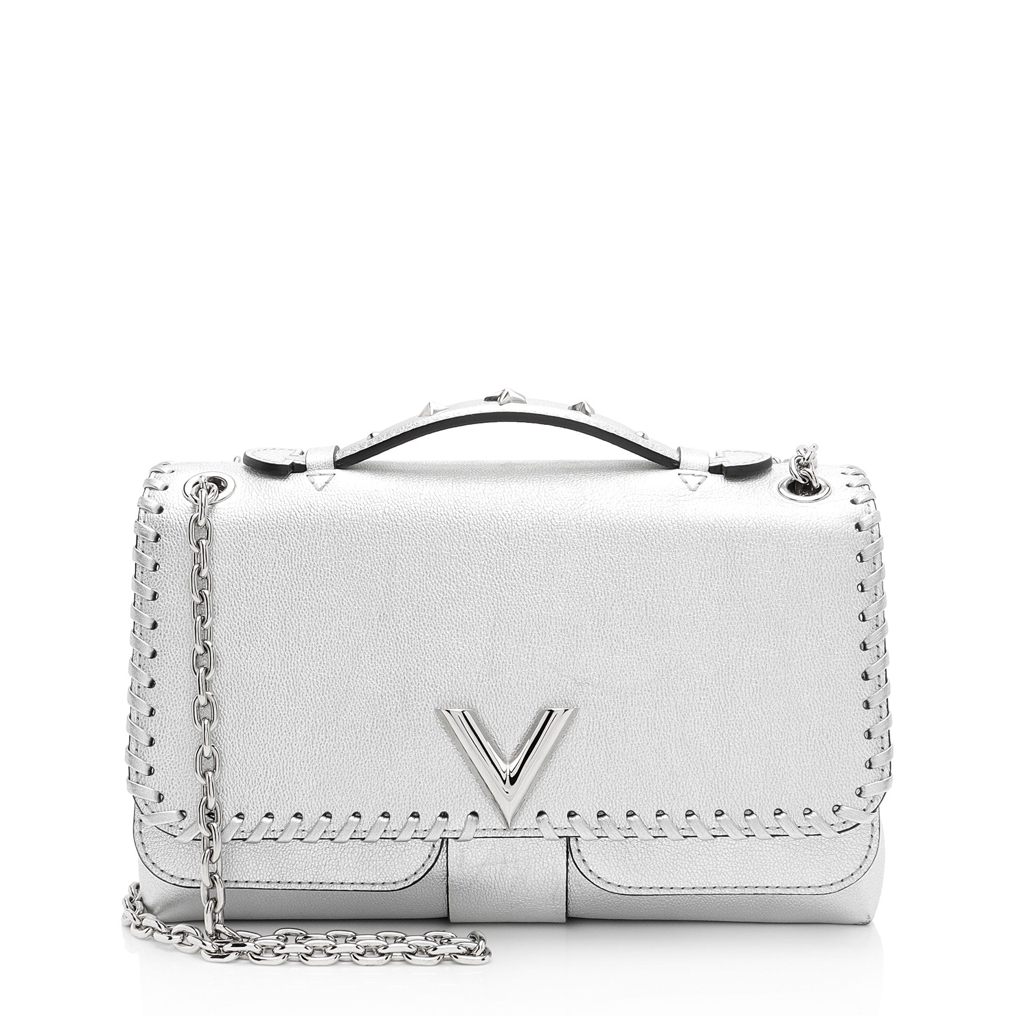 Louis Vuitton Metallic Leather Braided Very Chain Bag