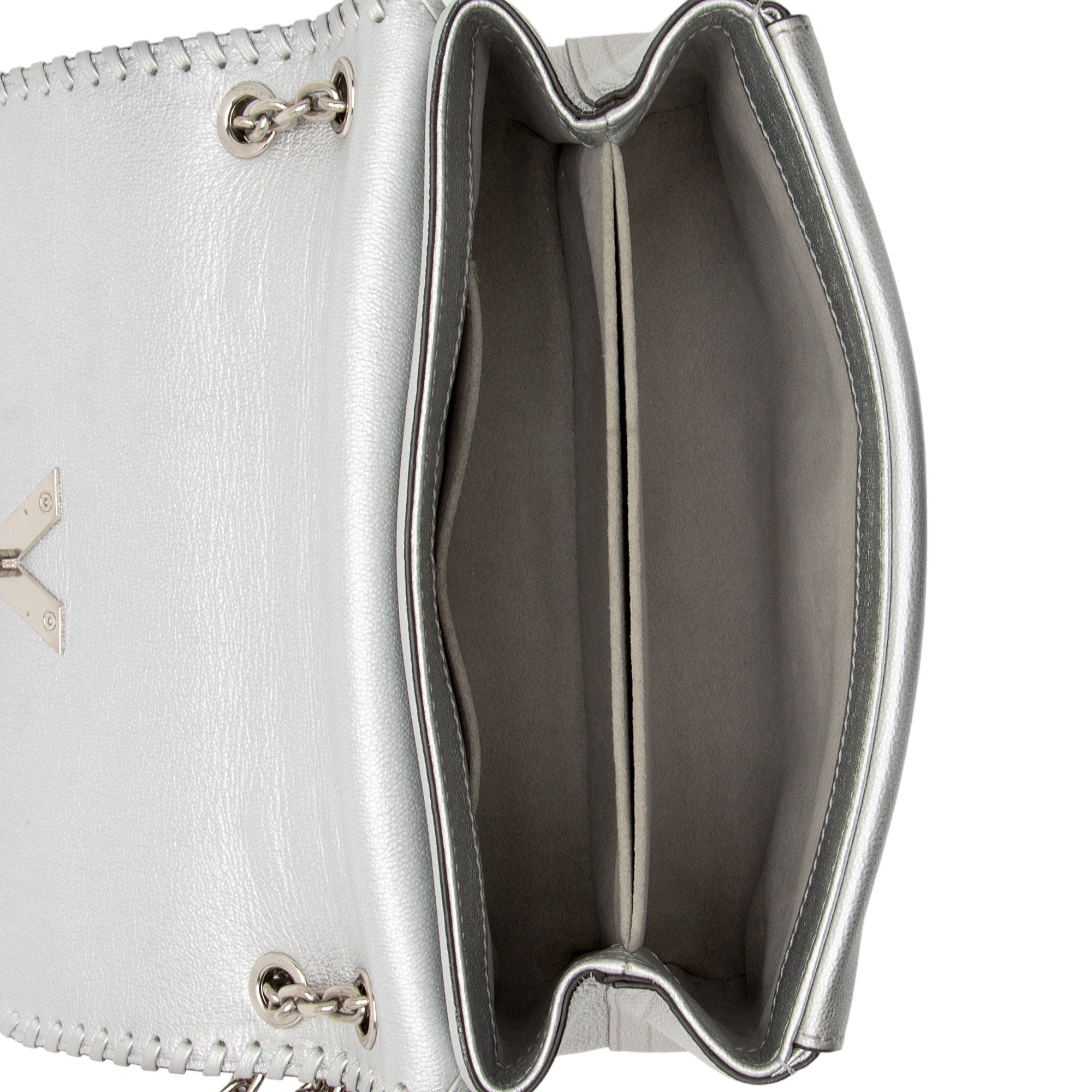 Louis Vuitton Metallic Leather Braided Very Chain Bag (SHF-s7snVl)