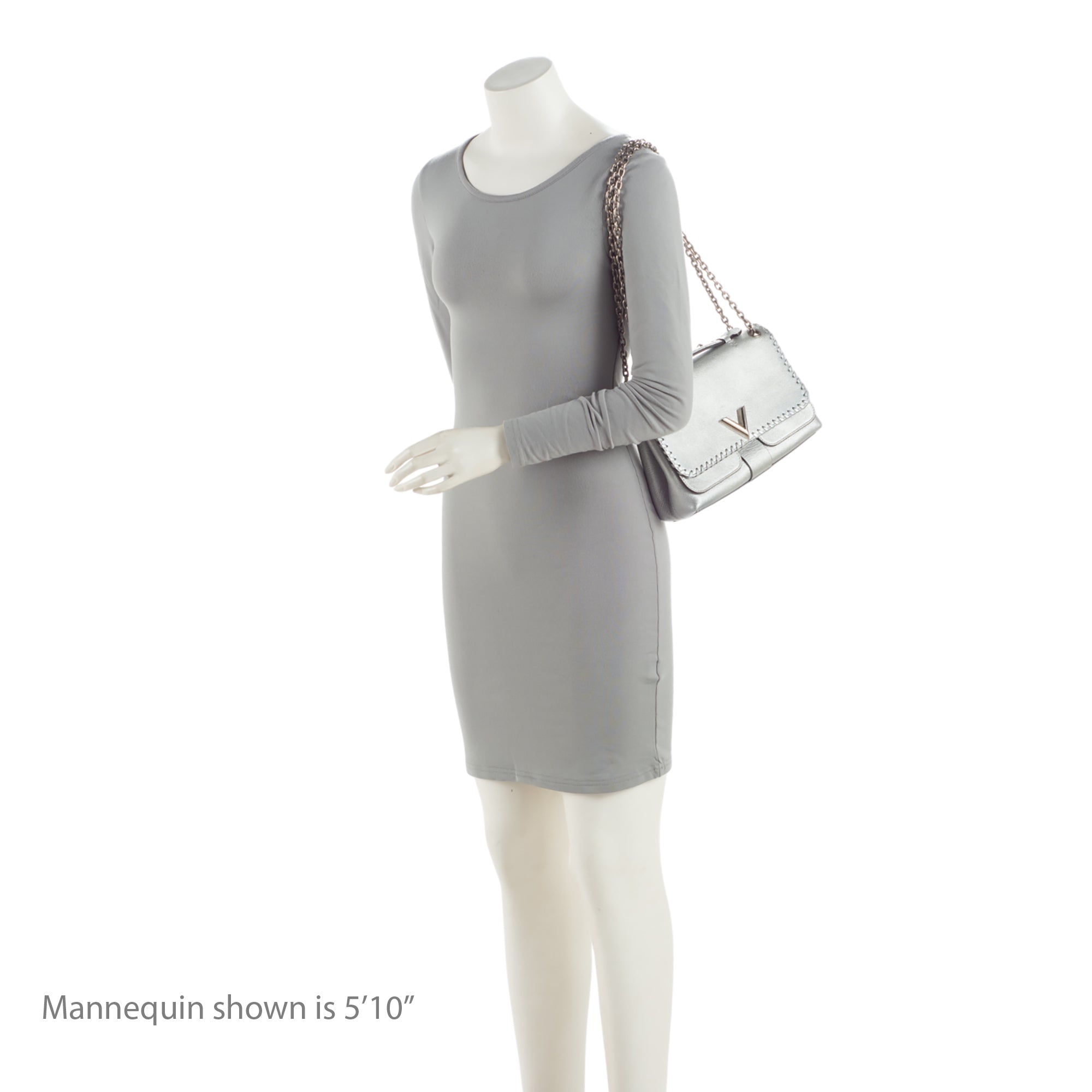 Louis Vuitton Metallic Leather Braided Very Chain Bag (SHF-s7snVl)