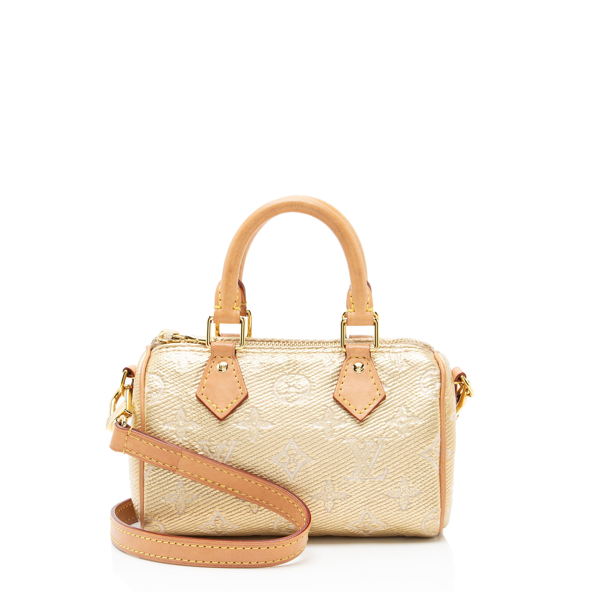 Louis Vuitton Metallic Monogram Jacquard Nano Speedy Satchel