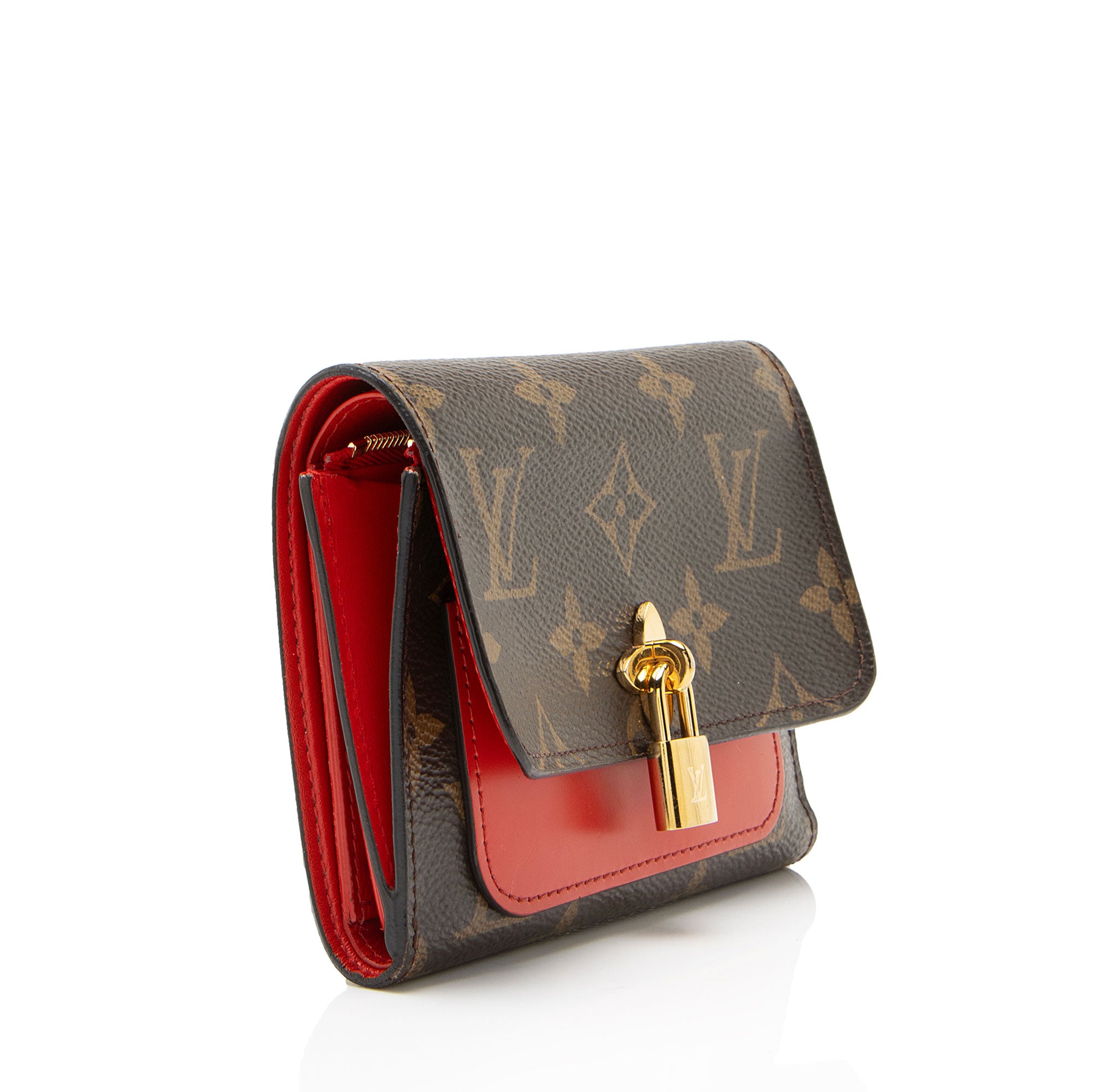 Louis Vuitton Monogram Canvas Flower Lock Compact Wallet