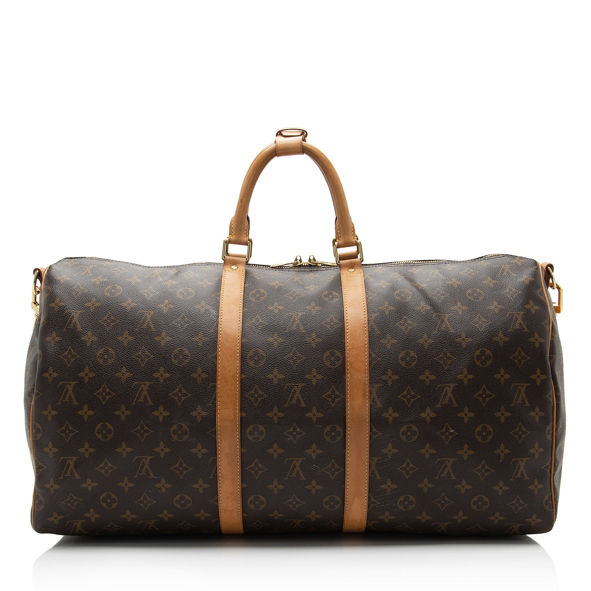 Louis Vuitton Monogram Canvas Keepall Bandouliere 55 Duffle Bag (SHF-qBIEjn)