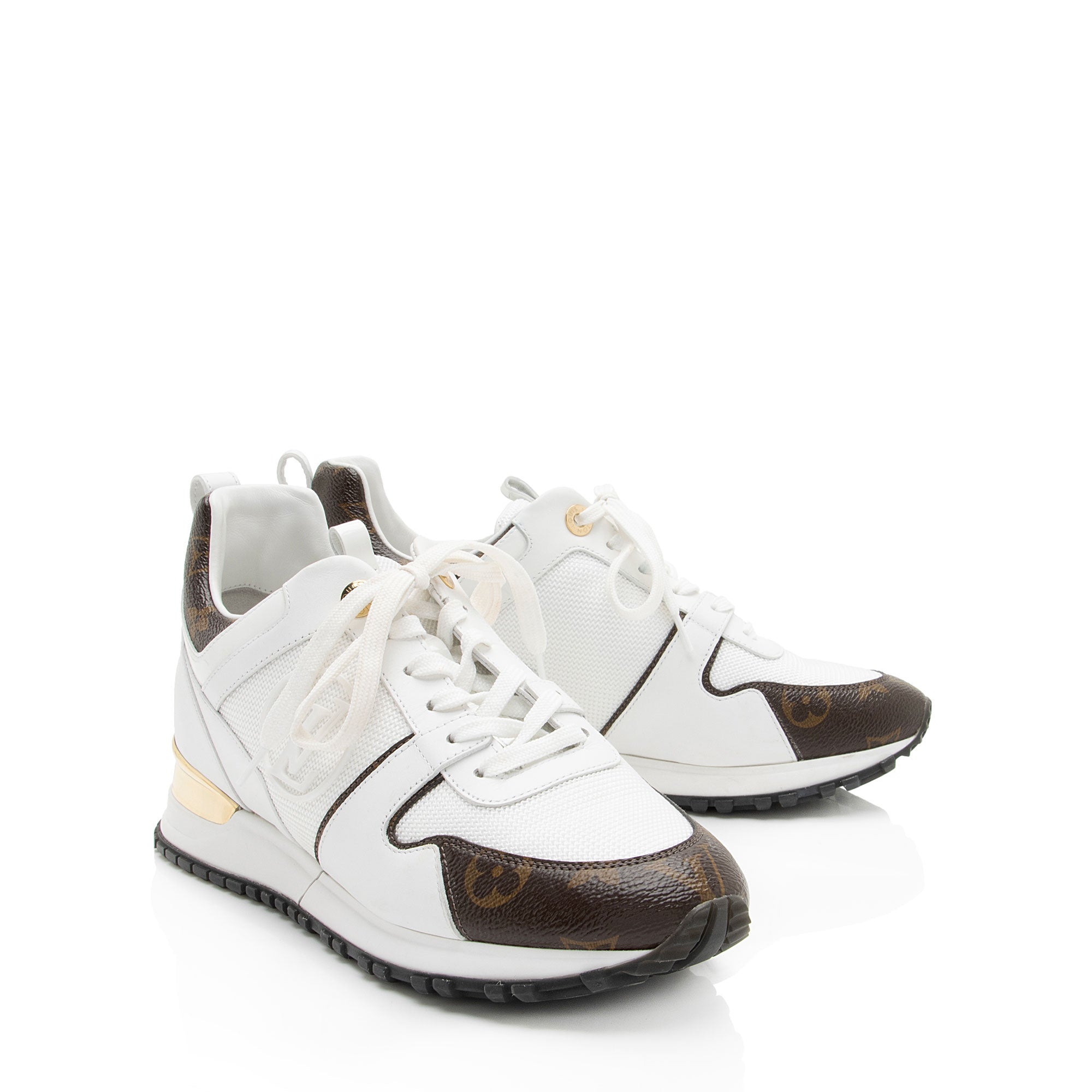 Louis Vuitton Monogram Canvas Leather Run Away Sneakers - Size 8 / 38 (SHF-Vp0CUb)