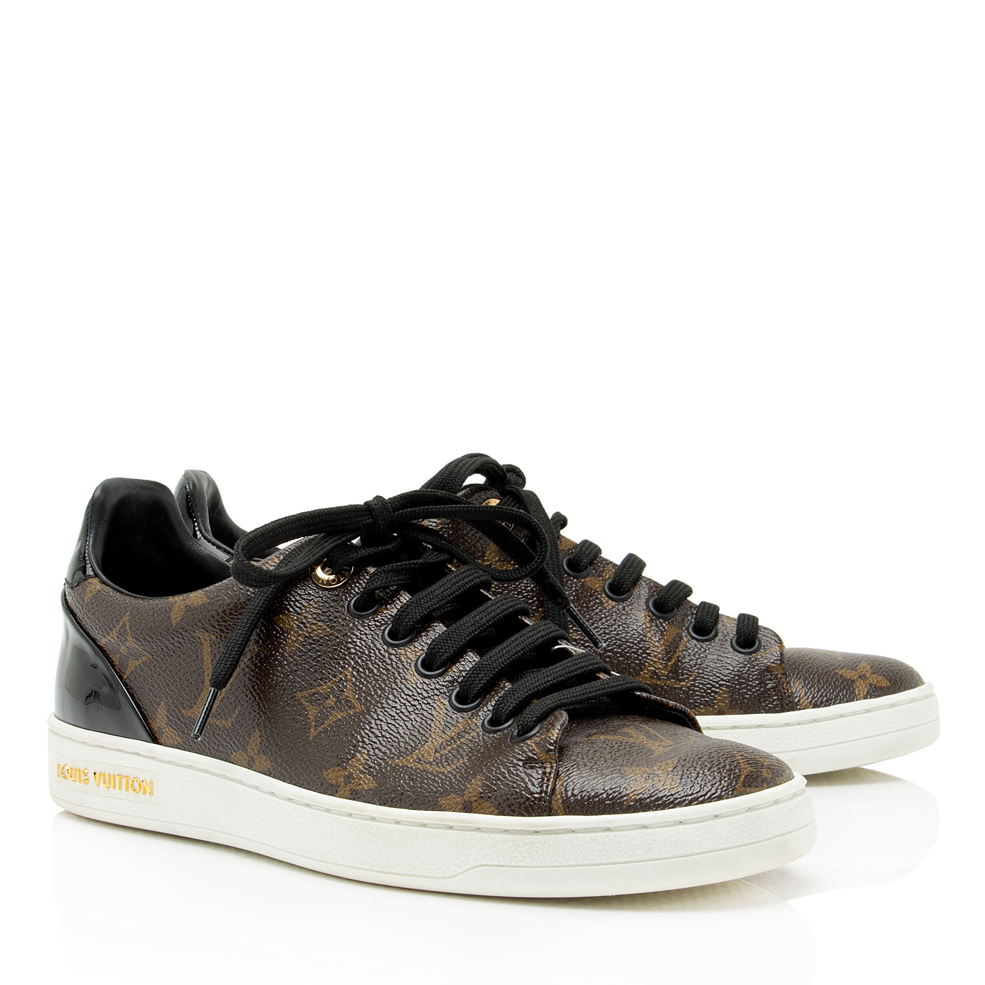 Louis Vuitton Monogram Canvas Patent Leather Front Row Sneakers - Size 7 / 37