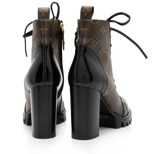 Buy Louis Vuitton Leather Ankle Lace Up Boot 'Embossed Monogram