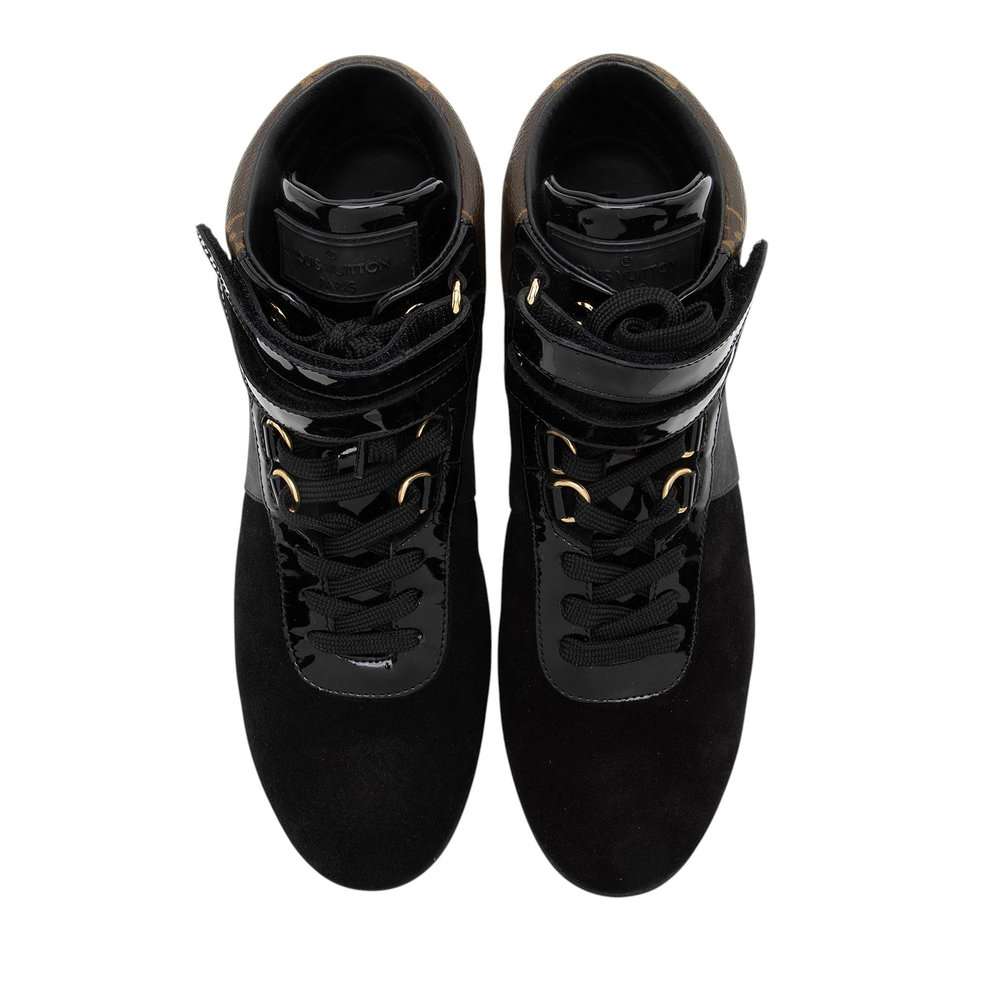 Louis Vuitton Monogram Canvas Suede Move Up Sneakers - Size 8.5 / 38.5