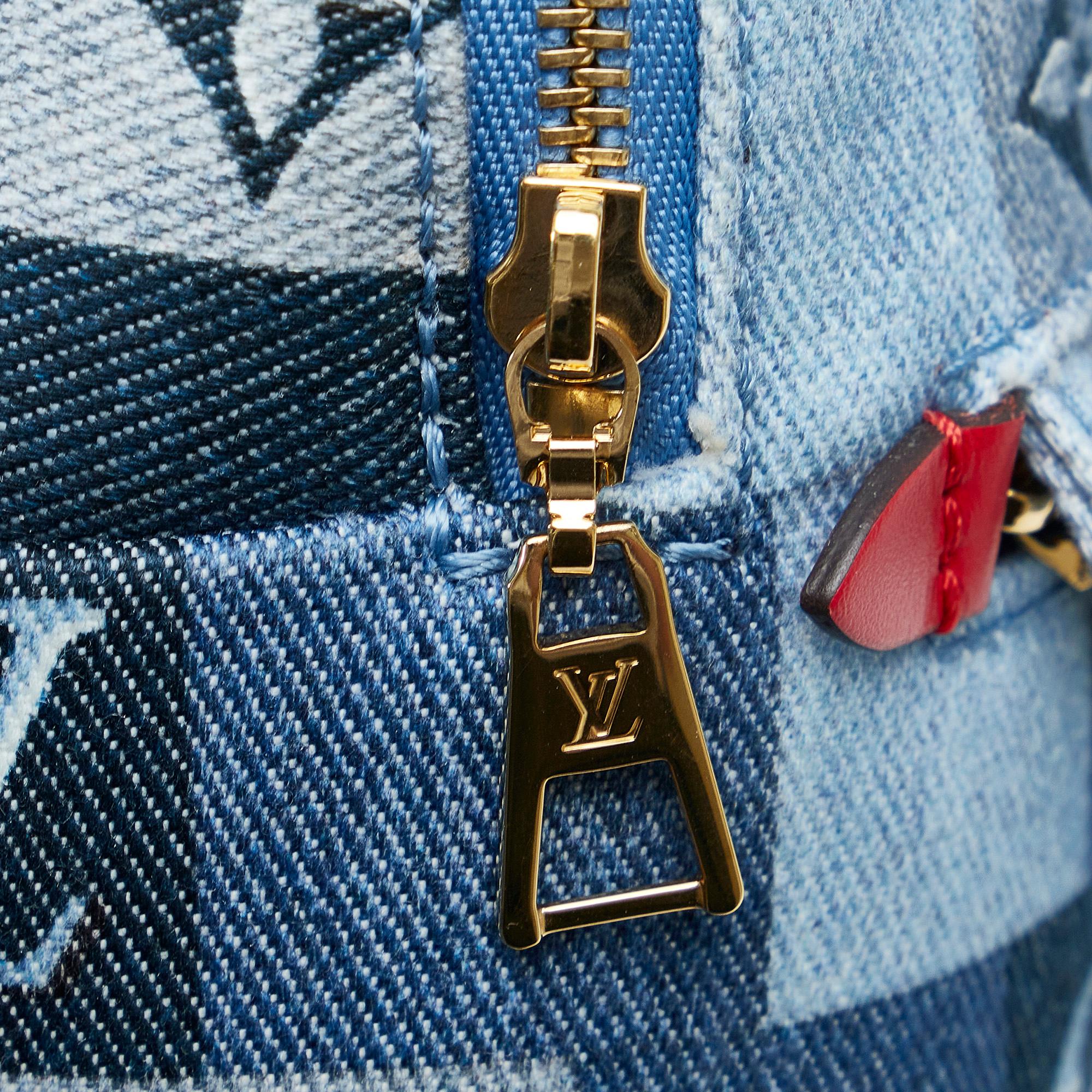 Louis Vuitton Monogram Denim Patchwork Palm Springs Mini (SHG-EoD27m)