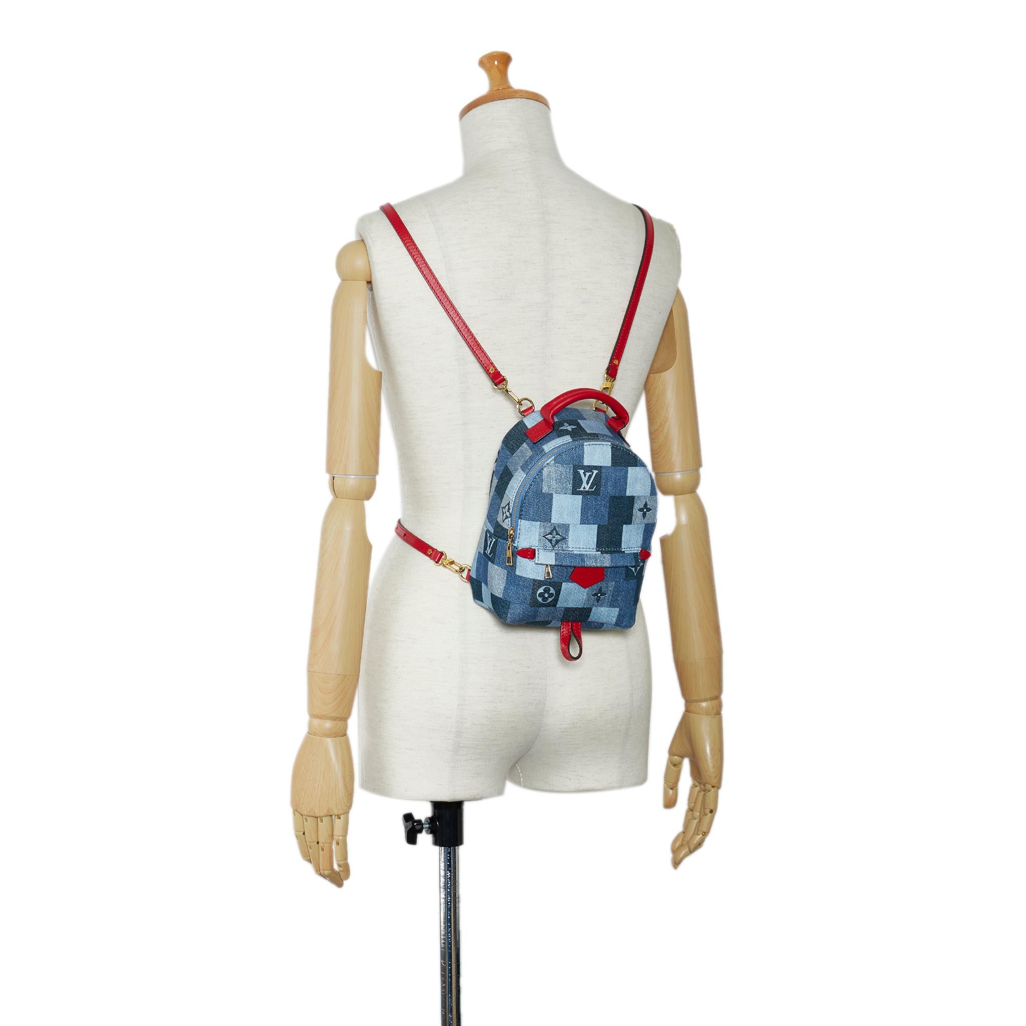 Louis Vuitton Monogram Denim Patchwork Palm Springs Mini (SHG-EoD27m)