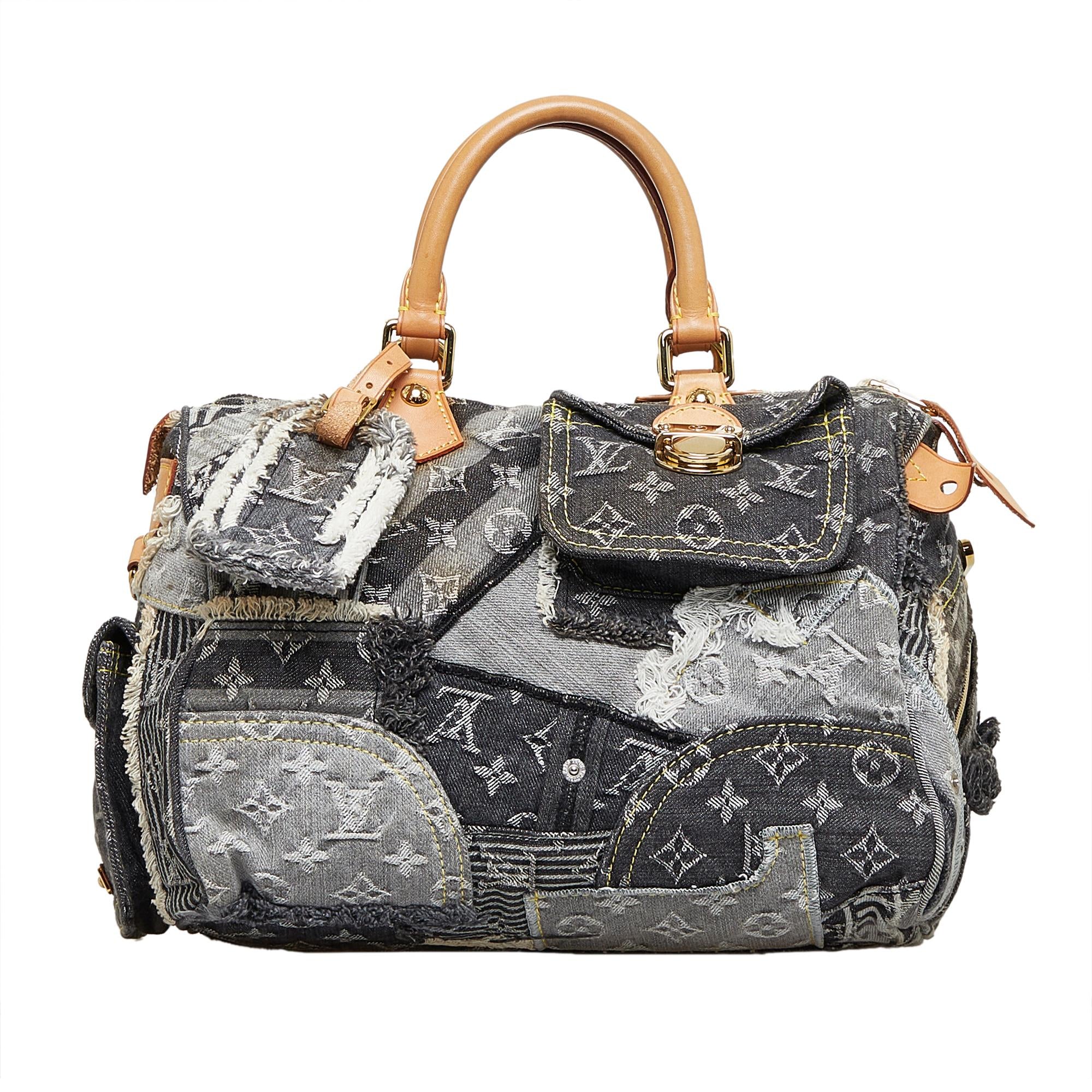 Louis Vuitton Monogram Denim Patchwork Speedy 30 (SHG-HhLIYd)