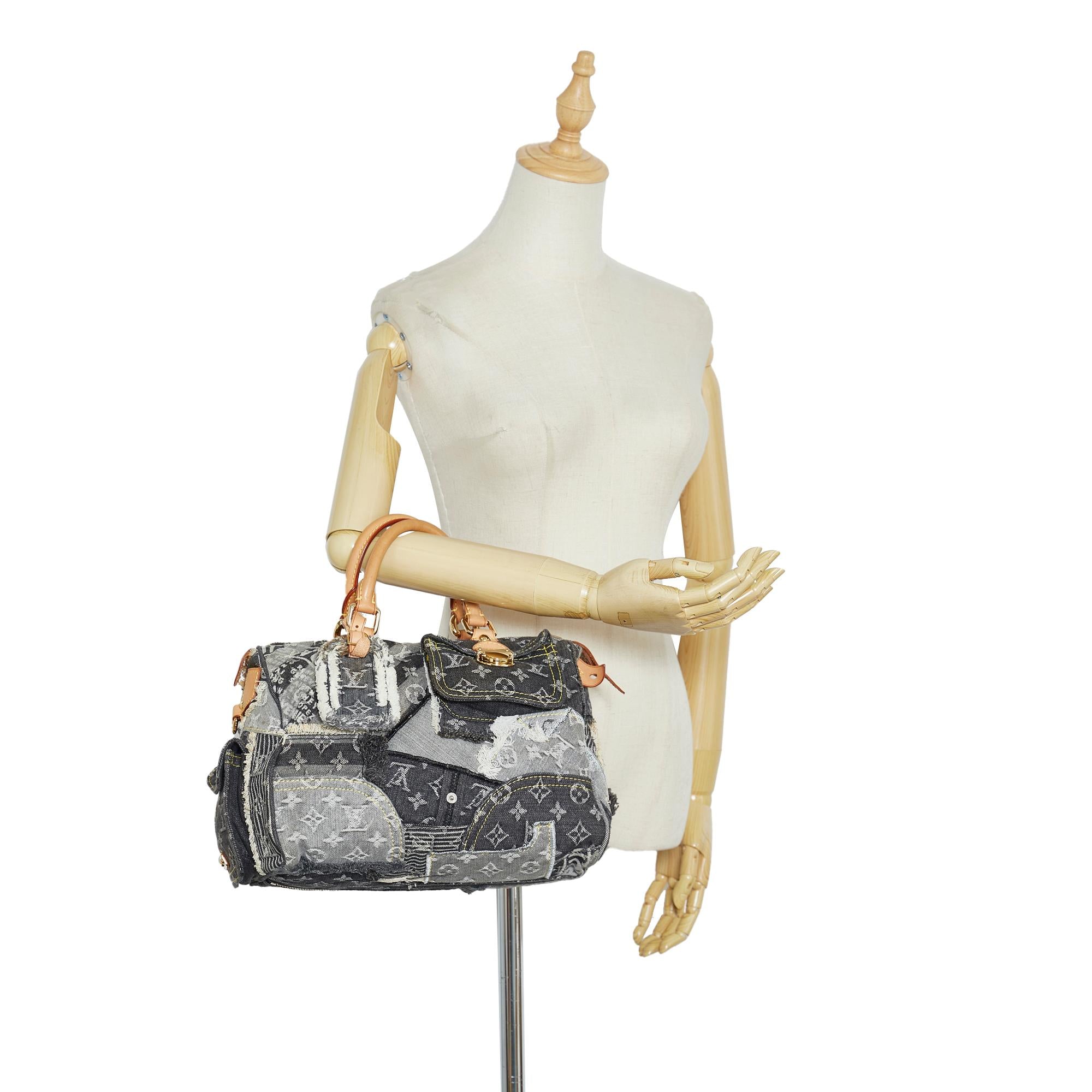 Louis Vuitton Monogram Denim Patchwork Speedy 30 (SHG-HhLIYd)