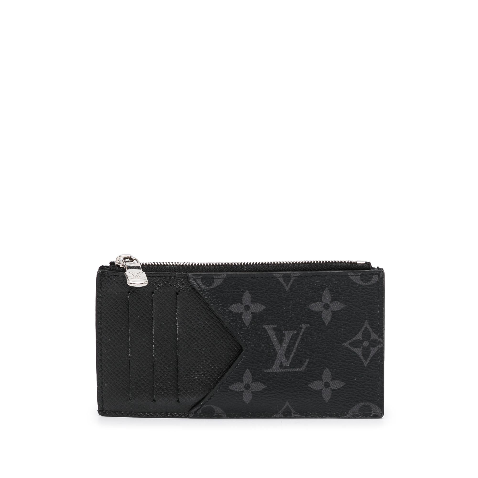 Louis Vuitton Monogram Eclipse Coin Card Holder (SHG-l9jyoH)
