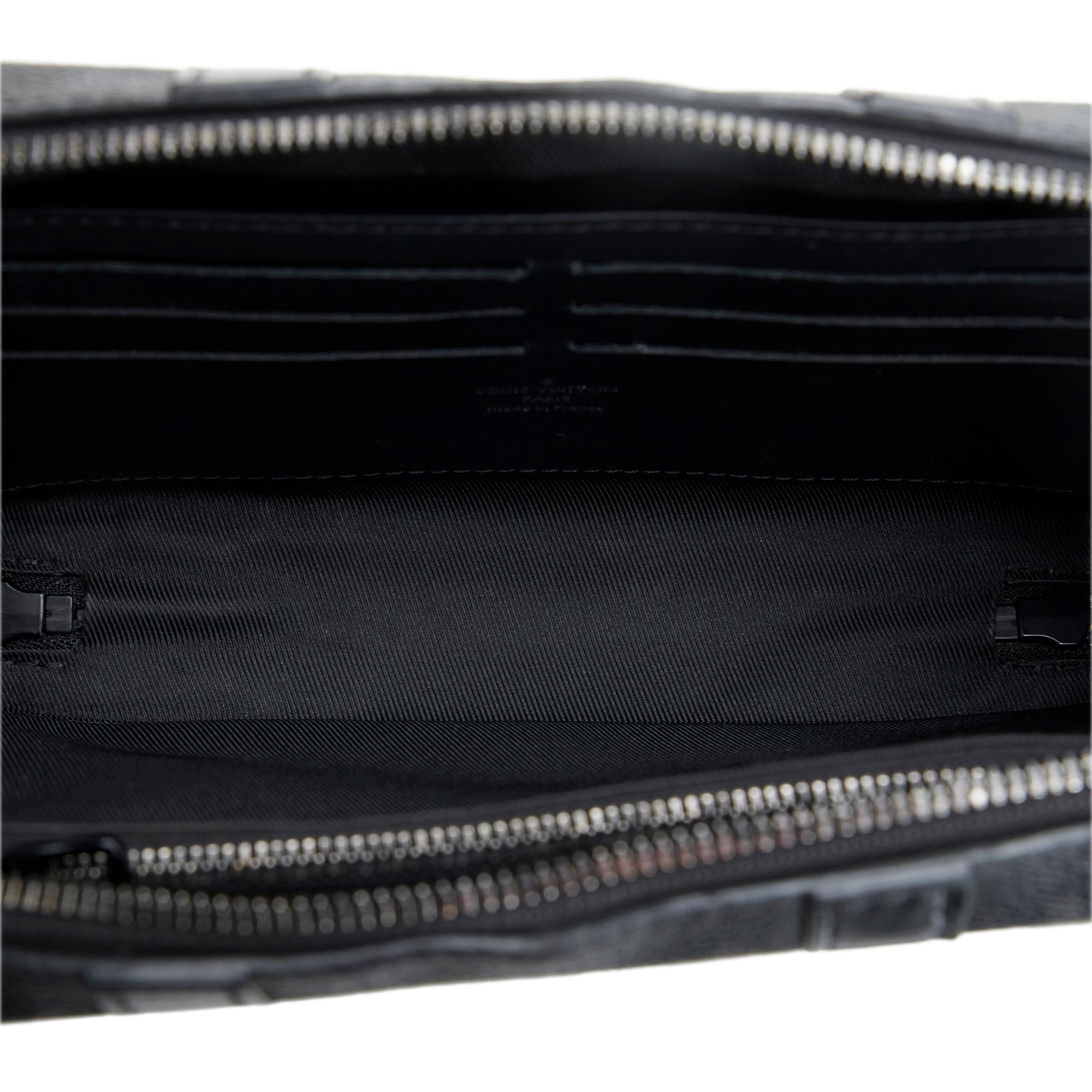 Louis Vuitton Monogram Eclipse Soft Trunk Wallet Crossbody (SHG-5AlnAH)