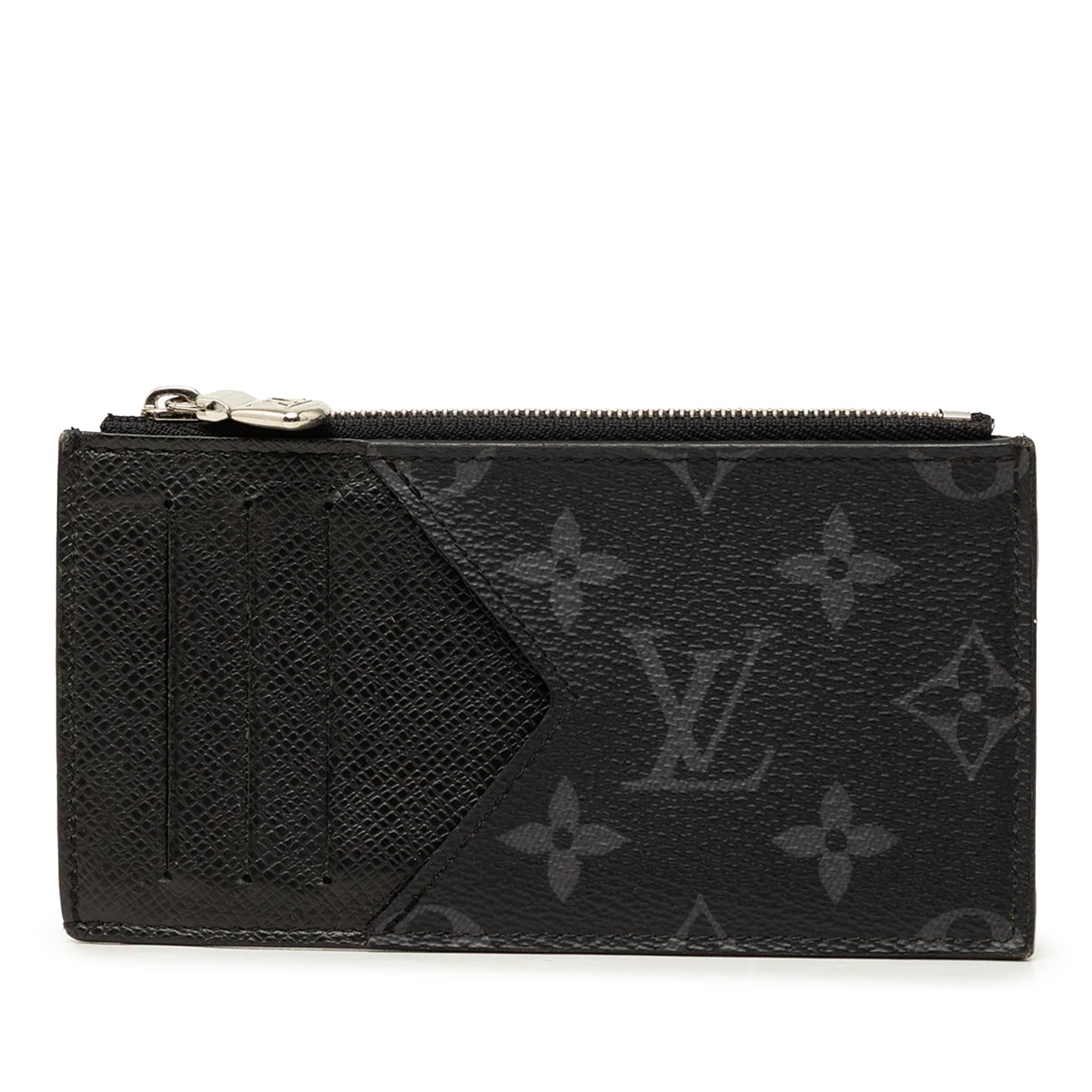 Louis Vuitton Monogram Eclipse Taigarama Coin Card Holder