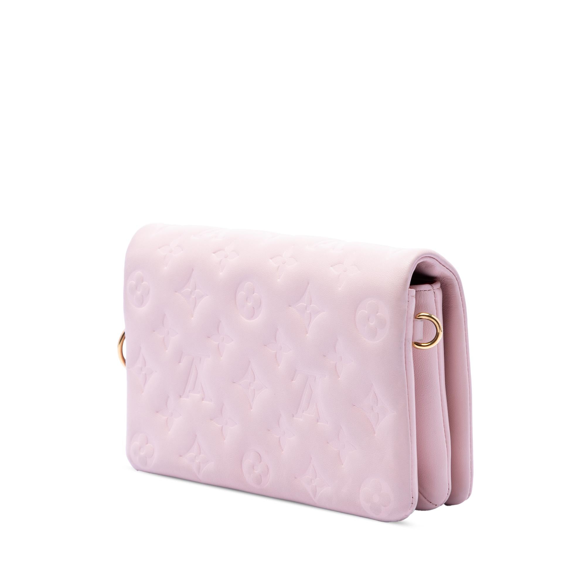 Louis Vuitton Monogram Embossed Lambskin Pochette Coussin