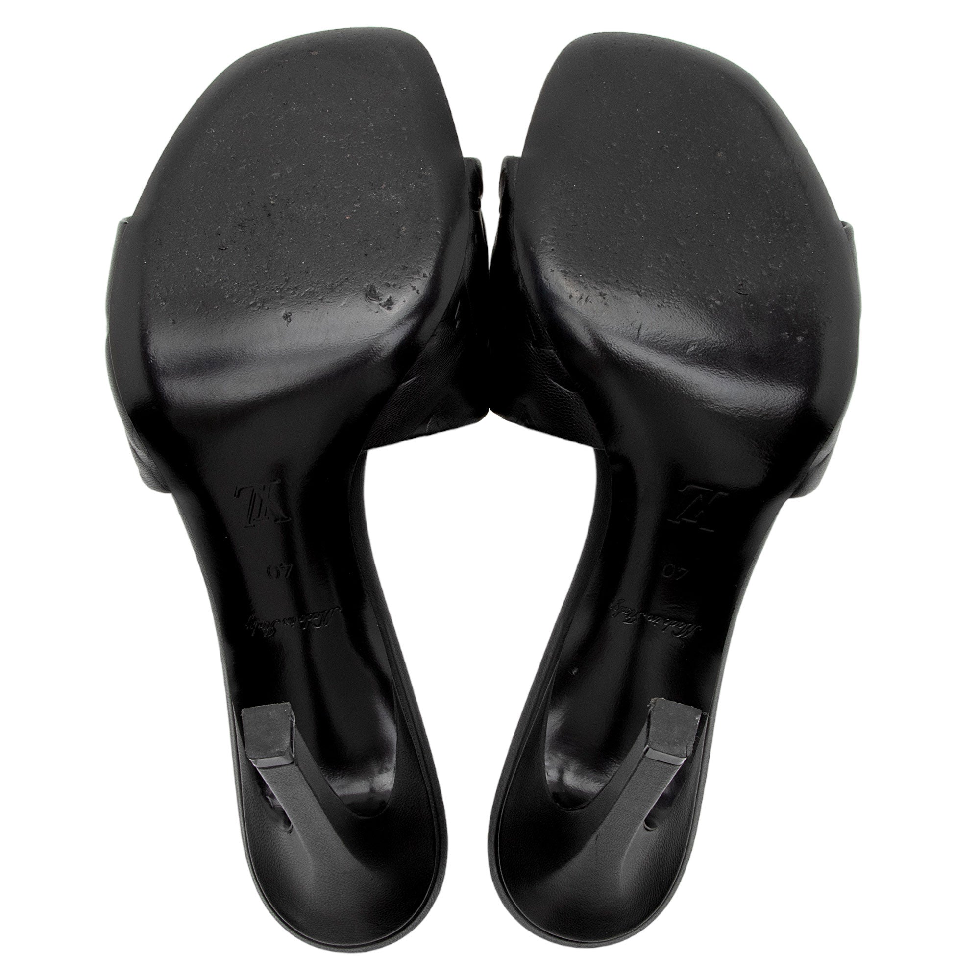 Louis Vuitton Monogram Embossed Lambskin Revival Mules - Size 10 / 40 (SHF-QCnRQZ)