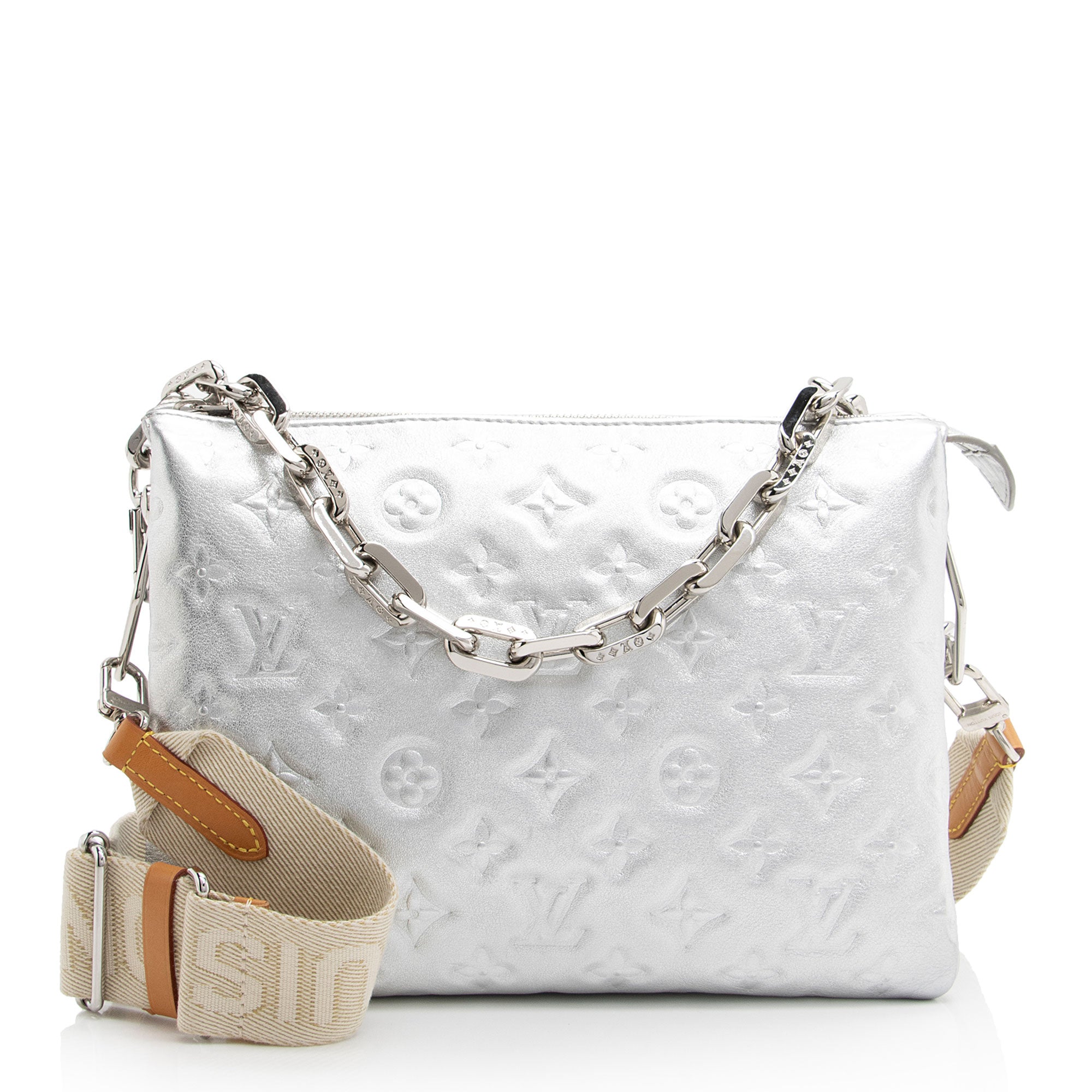 Louis Vuitton Monogram Embossed Metallic Lambskin Coussin PM Shoulder