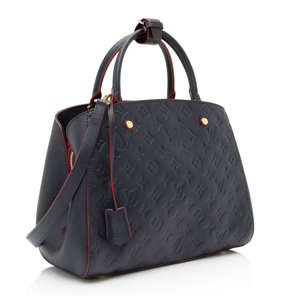 Louis Vuitton, Bags, Louis Vuitton Montaigne Handbag Monogram Empreinte  Leather Gm Black