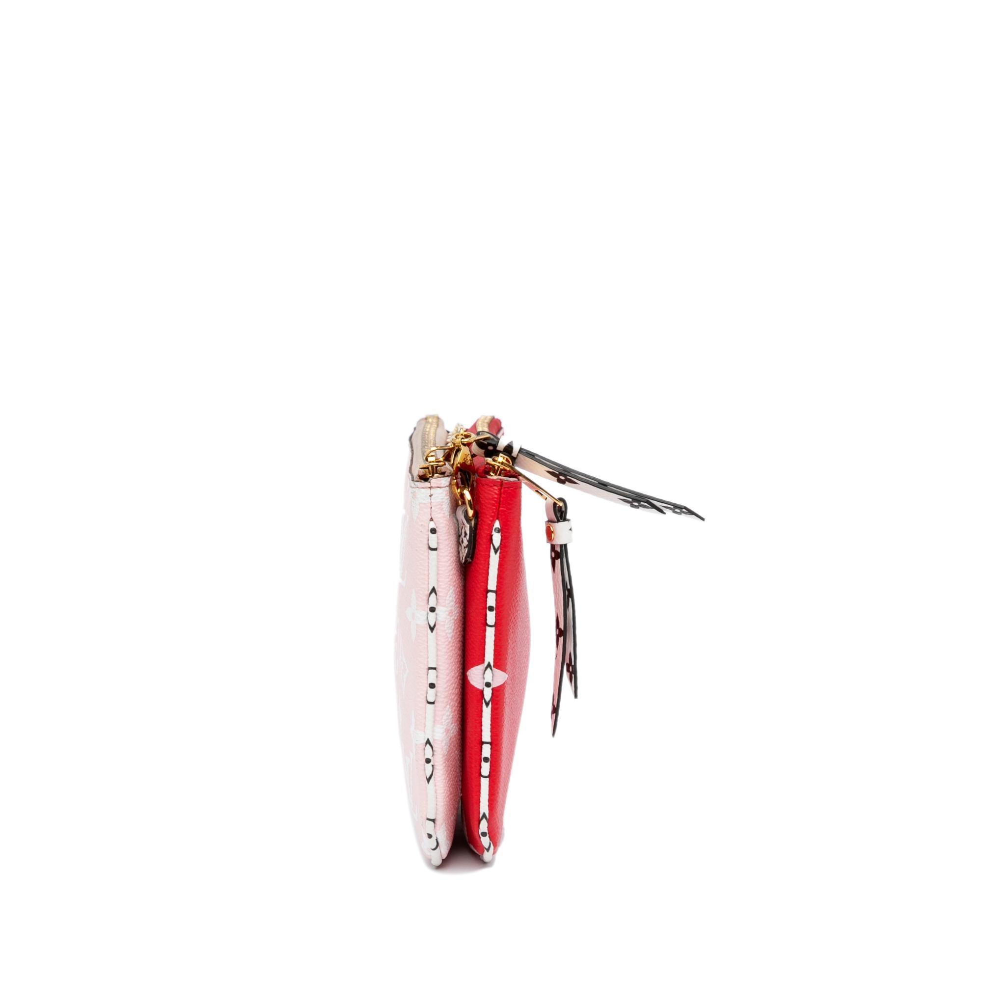 Louis Vuitton Monogram Giant Double Zip Pochette (SHG-19PTmJ)